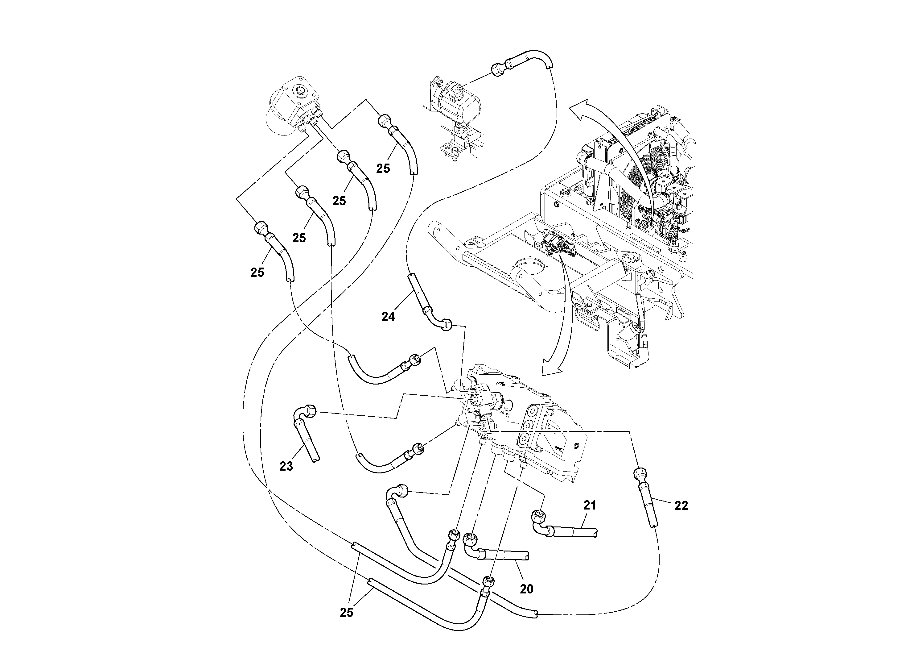 Схема запчастей Volvo DD132HF/DD138HF/HA/HFA S/N 197527- - 21737 Front Hosing Installation 