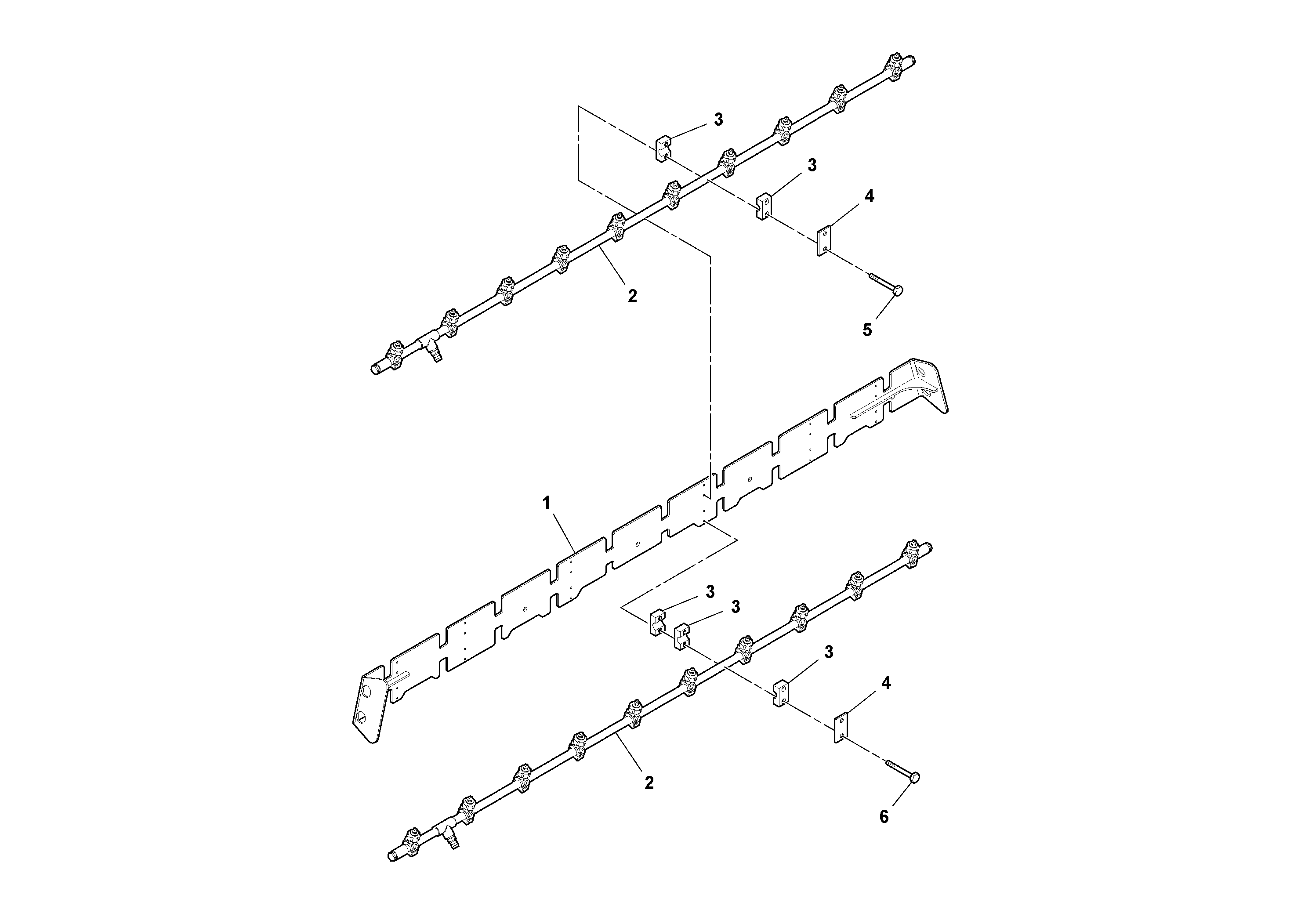 Схема запчастей Volvo DD132HF/DD138HF/HA/HFA S/N 197527- - 58133 Spray Bar Assembly 