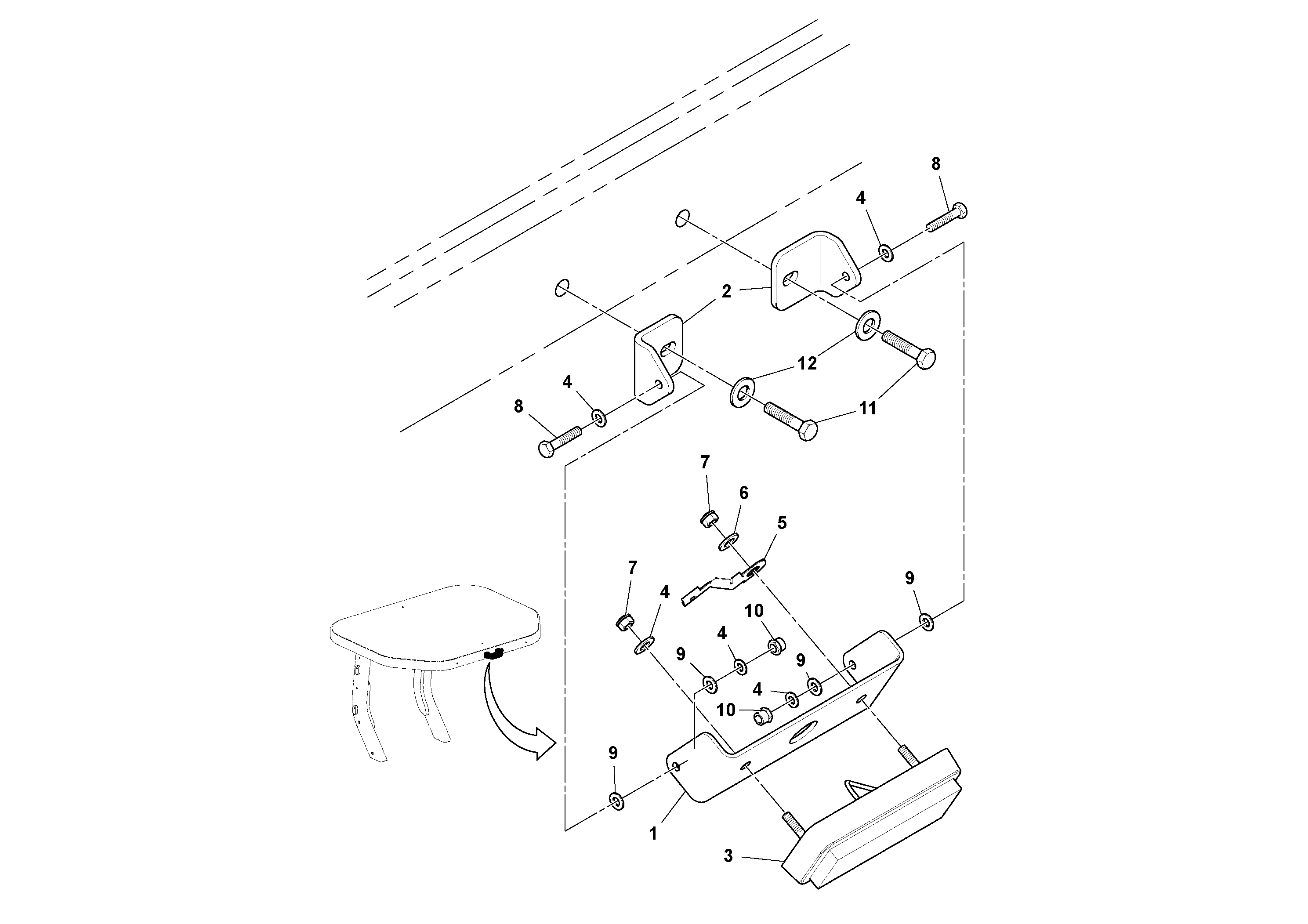 Схема запчастей Volvo DD132HF/DD138HF/HA/HFA S/N 197527- - 46205 Rear Drum Surface Light Assembly 