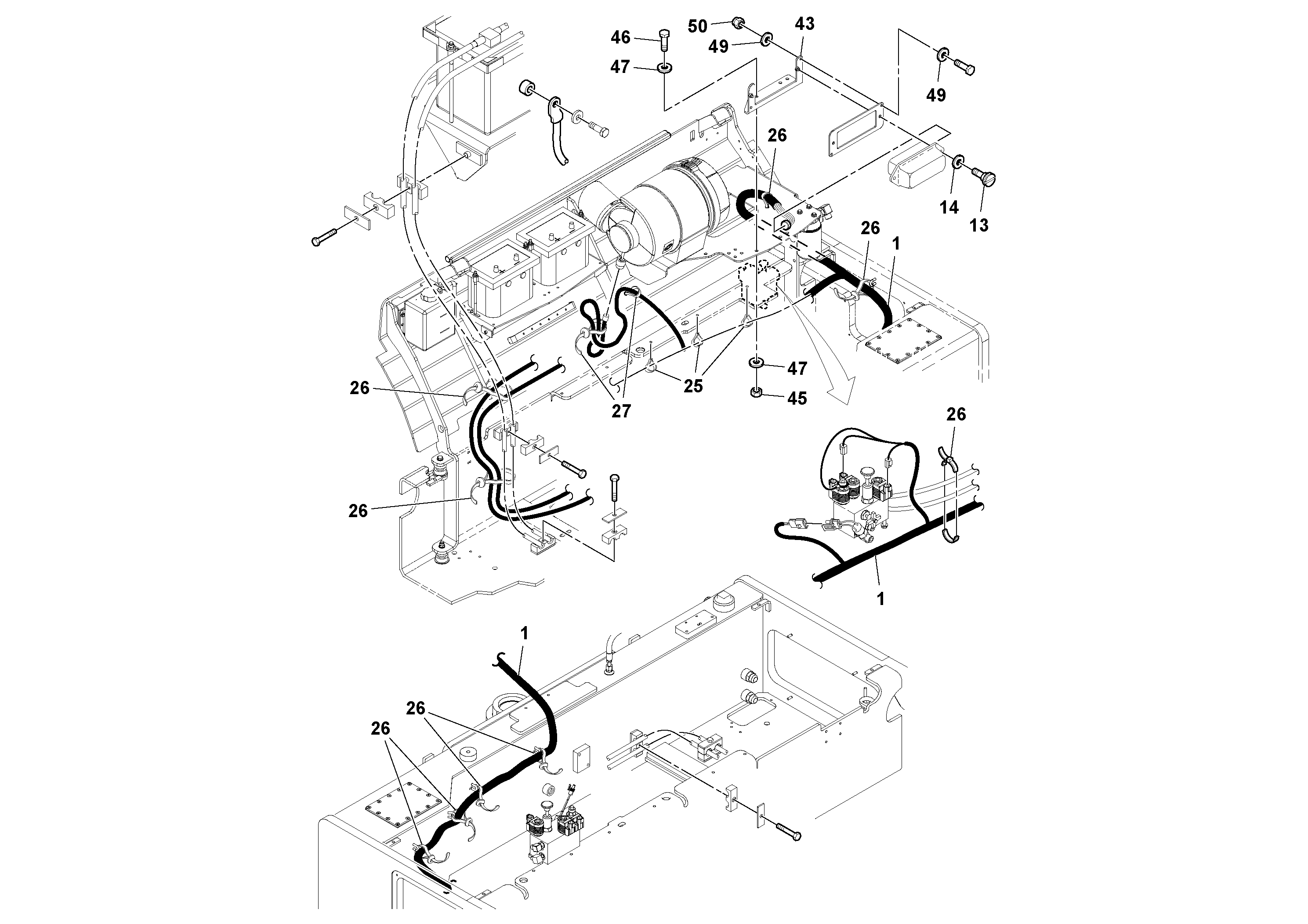 Схема запчастей Volvo DD132HF/DD138HF/HA/HFA S/N 197527- - 51098 Electrical 