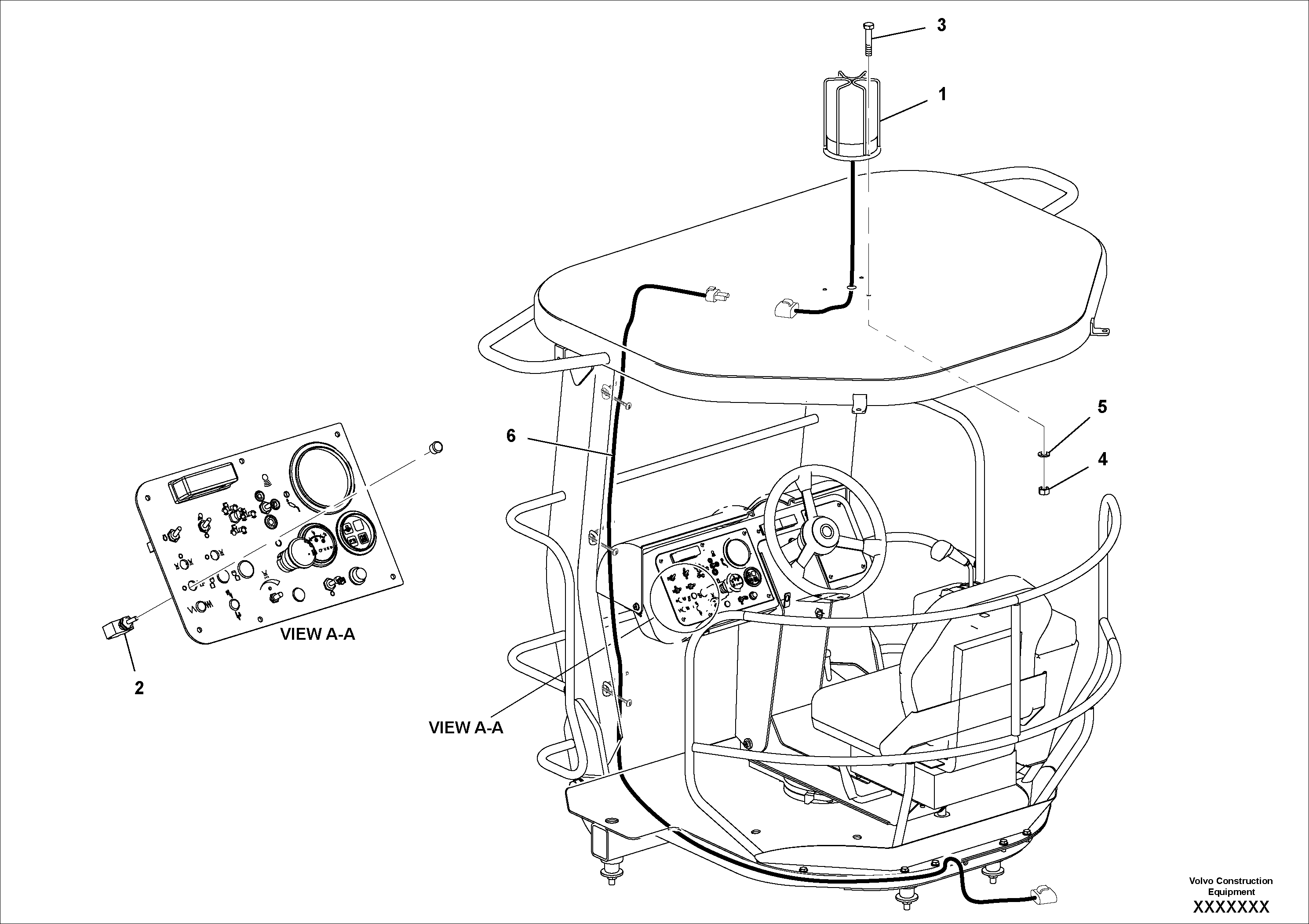 Схема запчастей Volvo DD70/DD70HF S/N 197522 - - 37875 Strobe Light Installation 