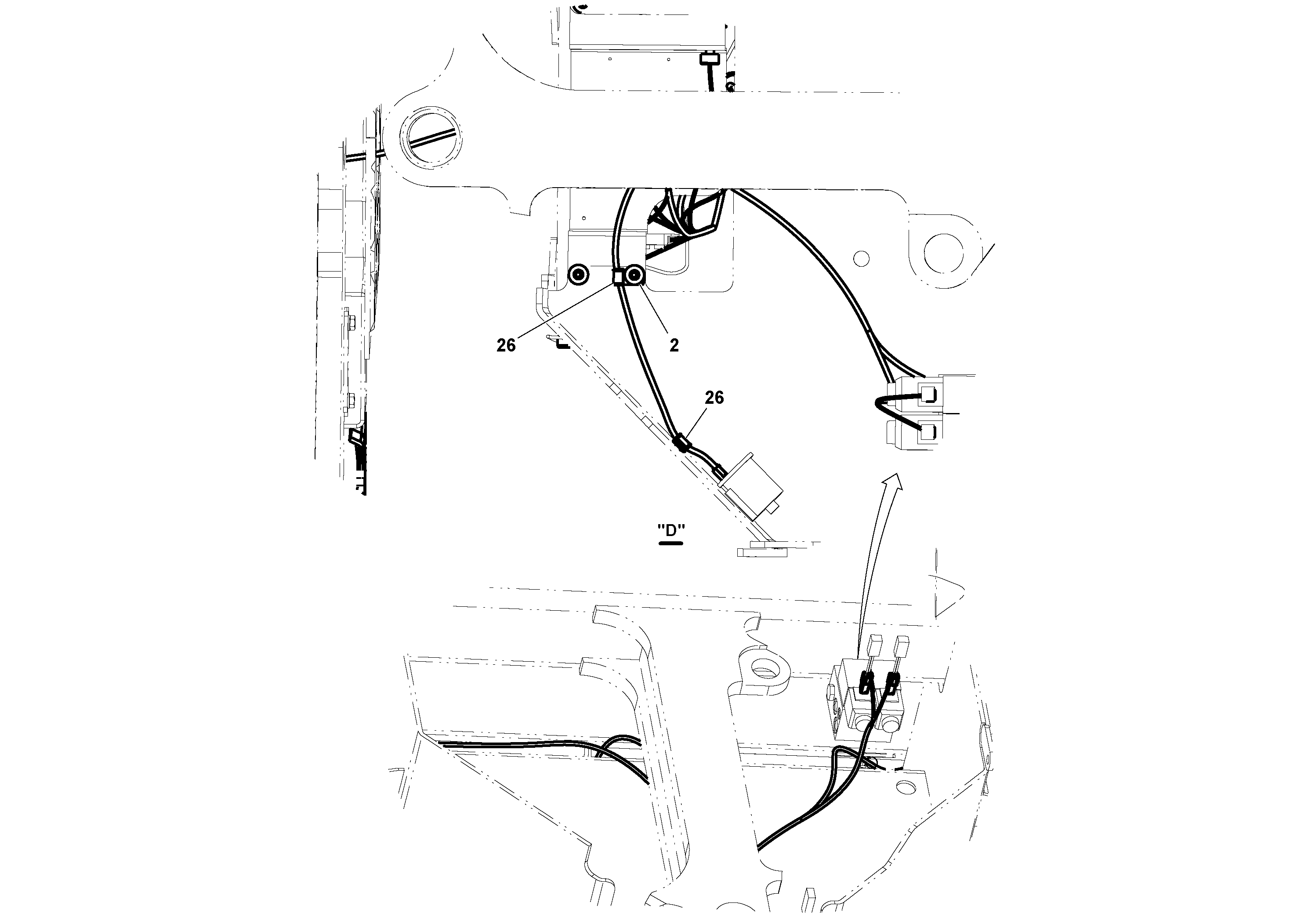 Схема запчастей Volvo DD70/DD70HF S/N 197522 - - 58713 Cable Harness Installation 