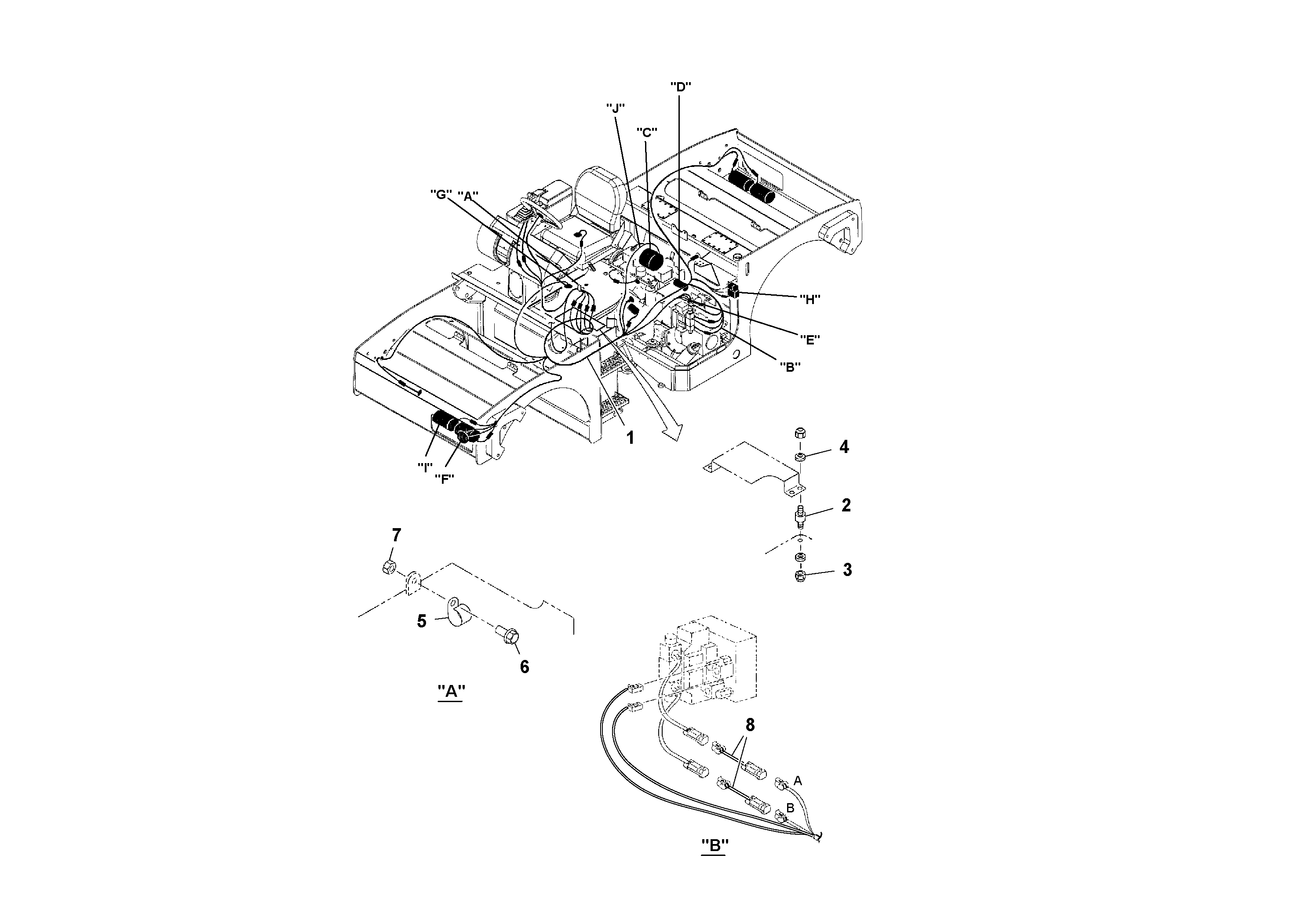 Схема запчастей Volvo DD70/DD70HF S/N 197522 - - 58717 Cable Harness Installation 