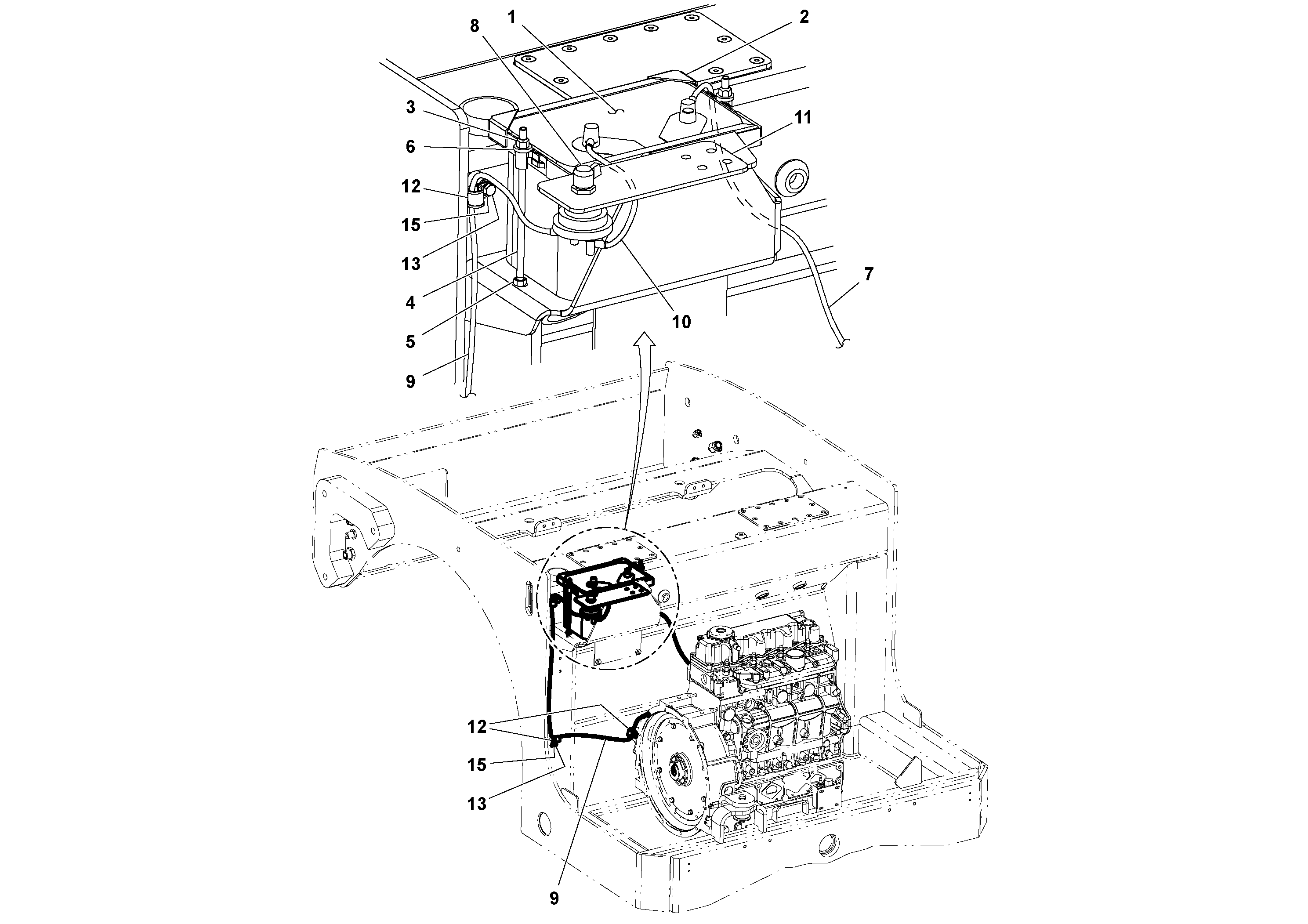 Схема запчастей Volvo DD70/DD70HF S/N 197522 - - 86946 Battery installation 