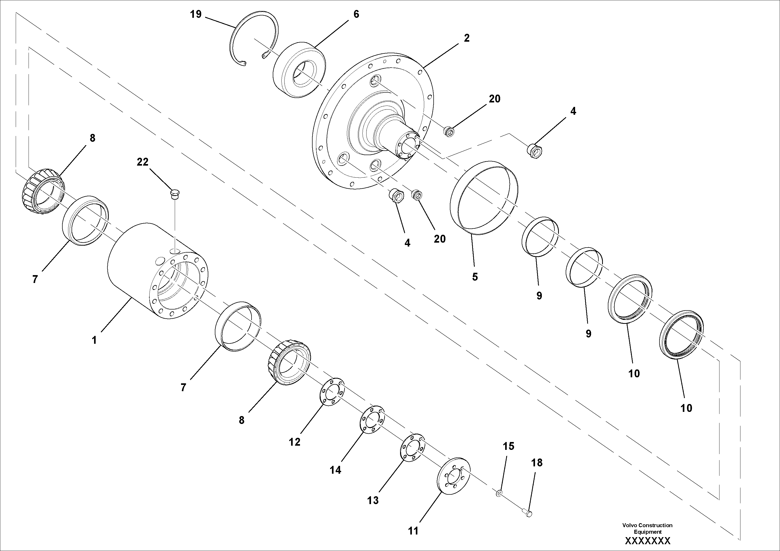 Схема запчастей Volvo DD70/DD70HF S/N 197522 - - 43007 Carrier Assembly 