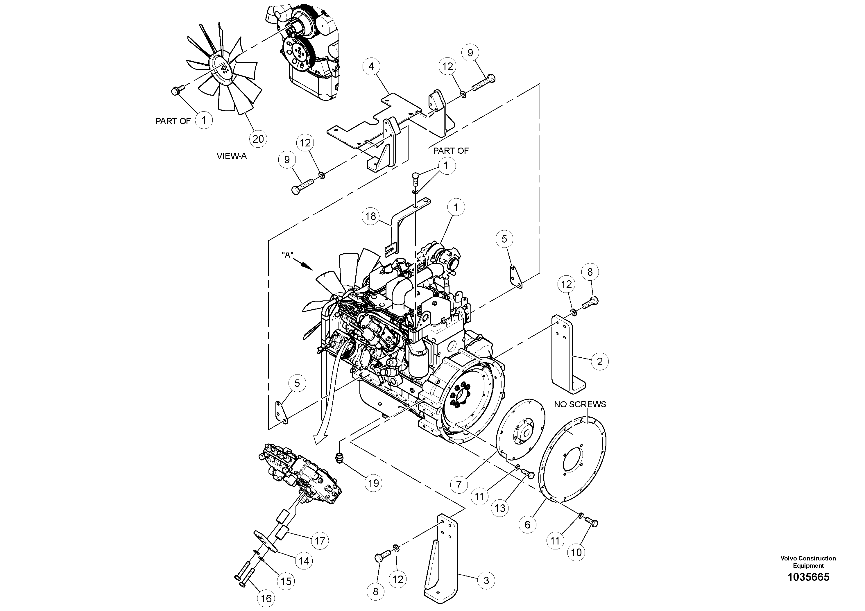 Схема запчастей Volvo PT220RH/PT240RH - 98898 Двигатель в сборе 
