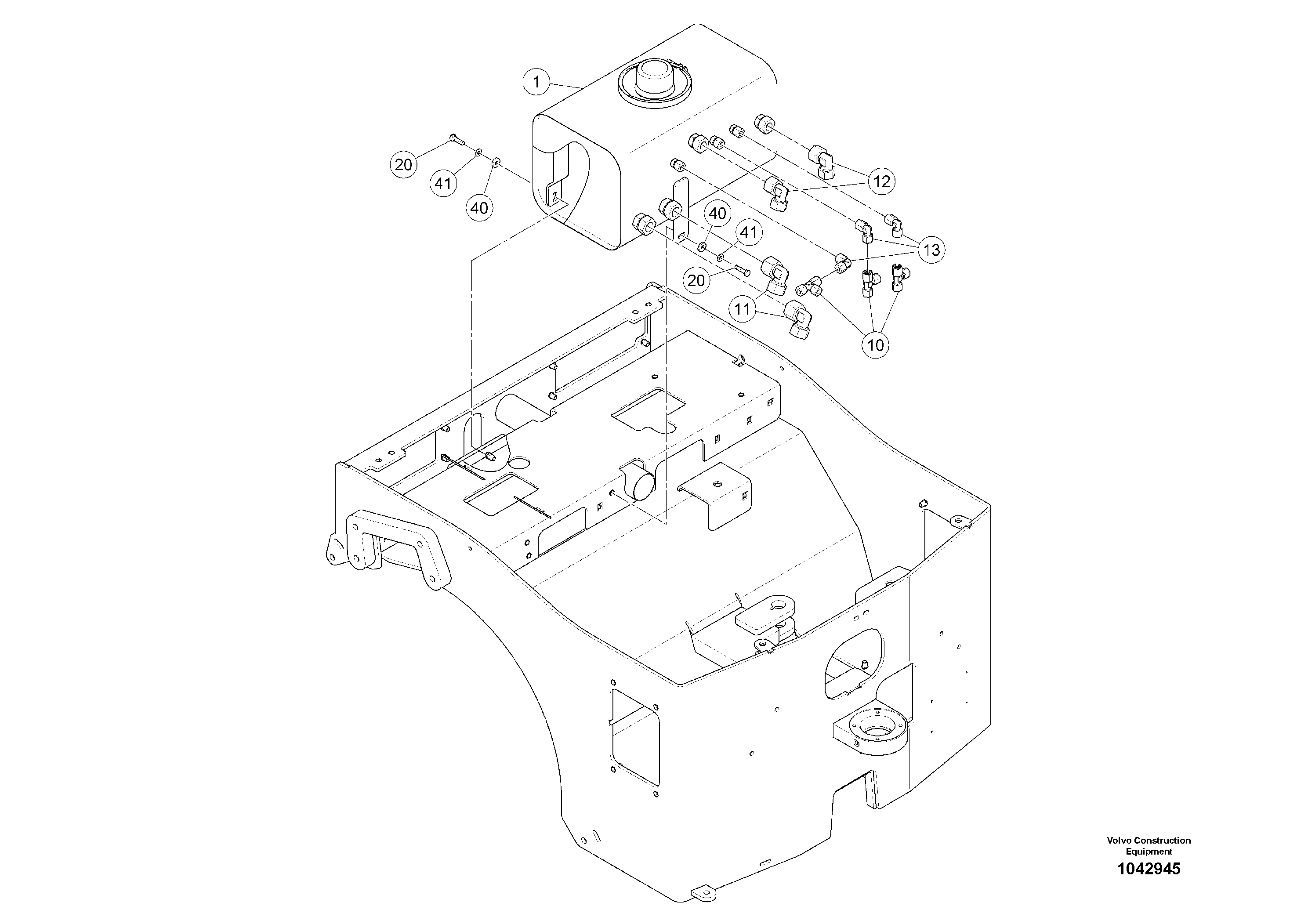 Схема запчастей Volvo DD22 S/N 20784 - - 75692 Hydraulic Tank kit 