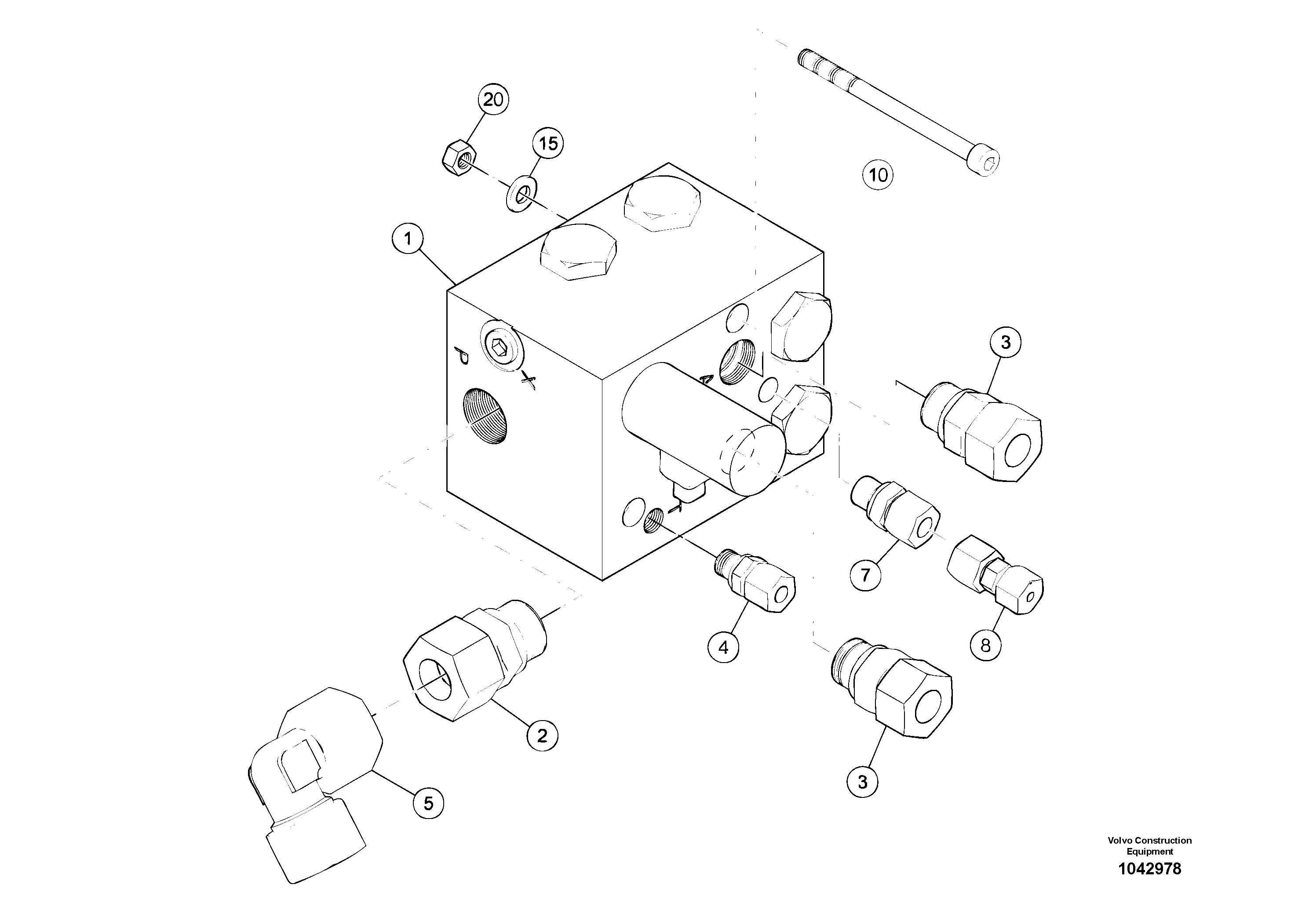 Схема запчастей Volvo DD22 S/N 20784 - - 74132 Differential Check Valve 