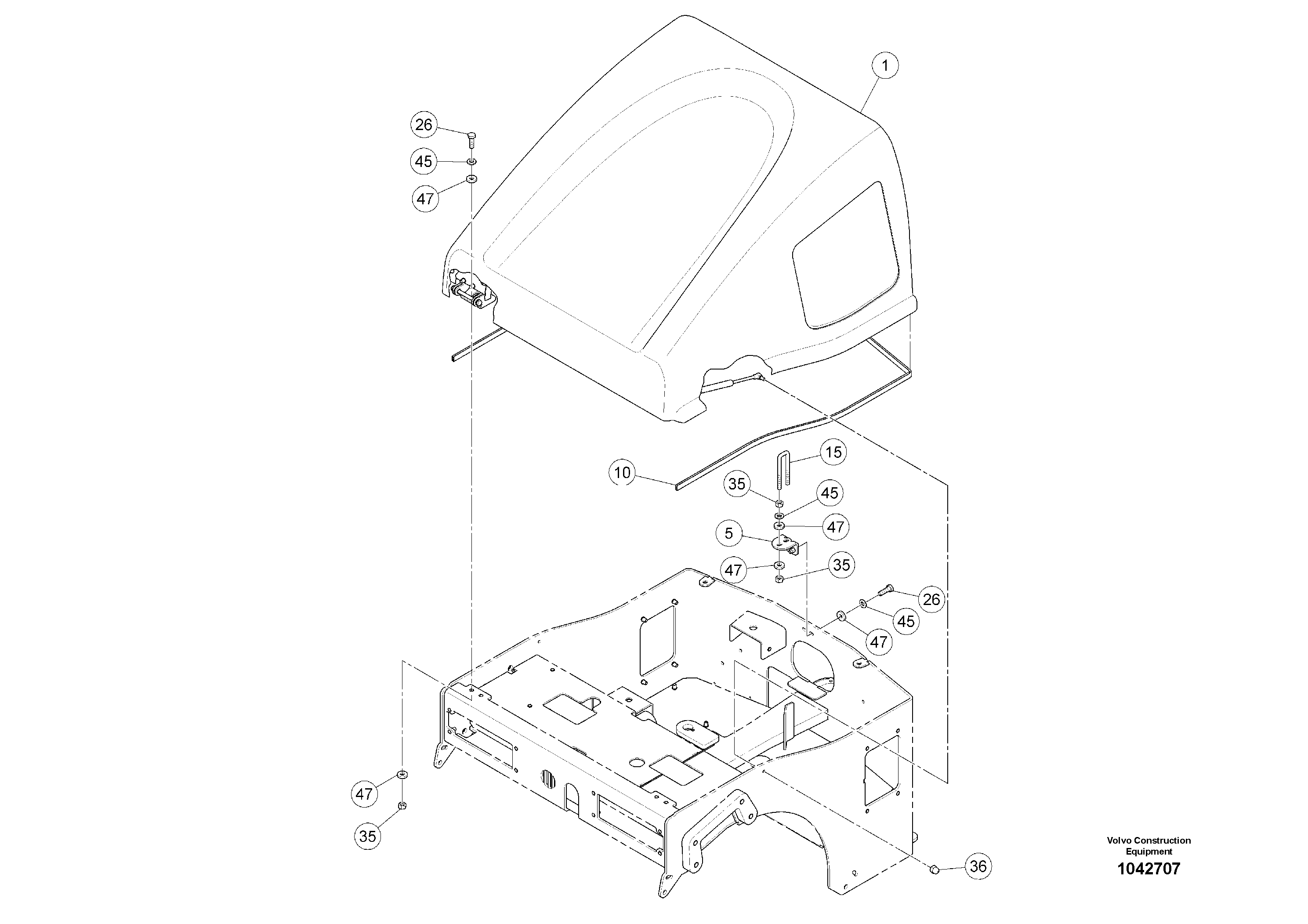 Схема запчастей Volvo DD22 S/N 20784 - - 100558 Engine hood kit 