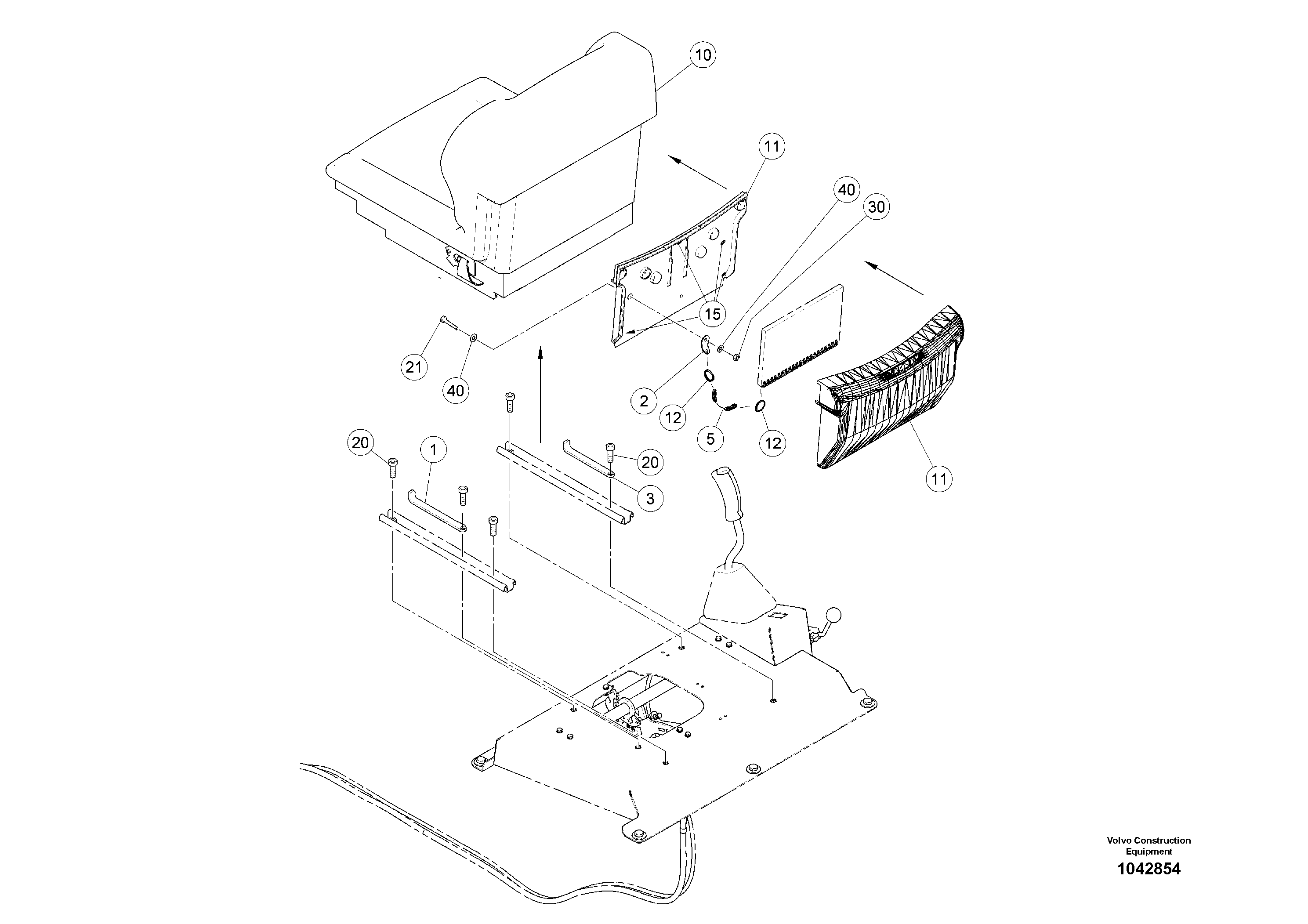 Схема запчастей Volvo DD24 S/N 20661 - - 18024 Seat kit 