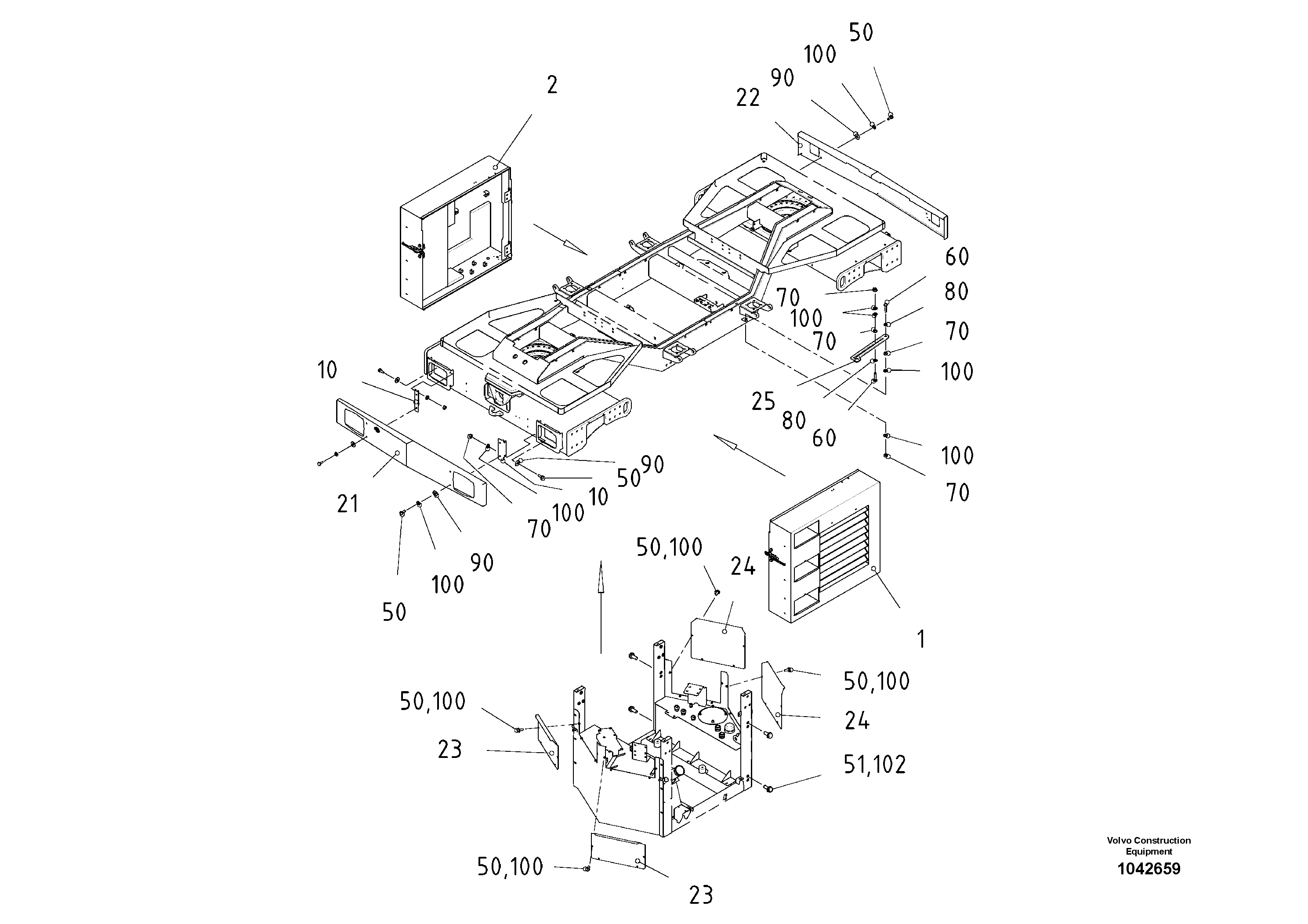 Схема запчастей Volvo DD85 S/N 21362 - - 56954 Outer Mounting Parts 