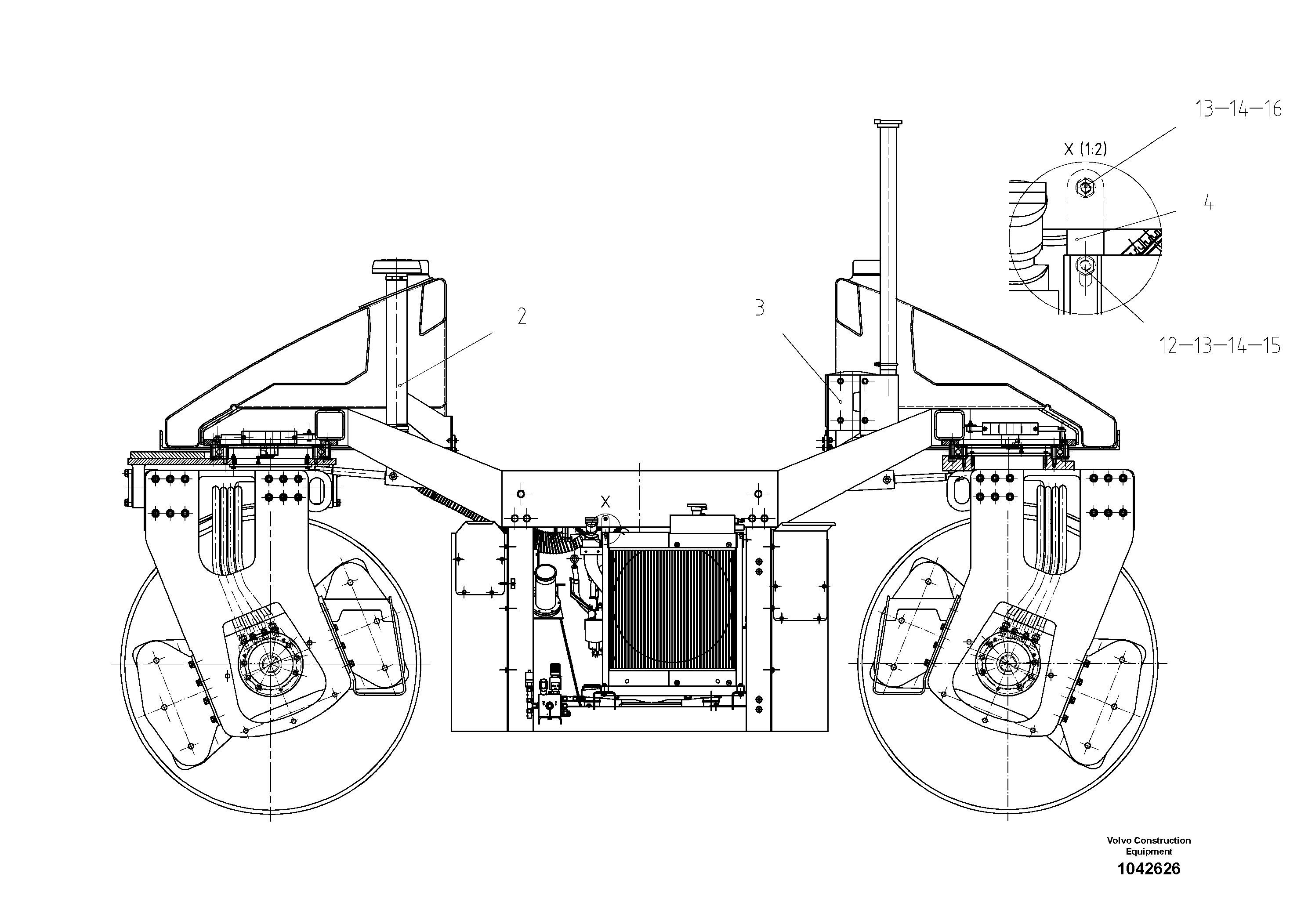 Схема запчастей Volvo DD85 S/N 21362 - - 51044 Mounting Parts Drive Assembly 