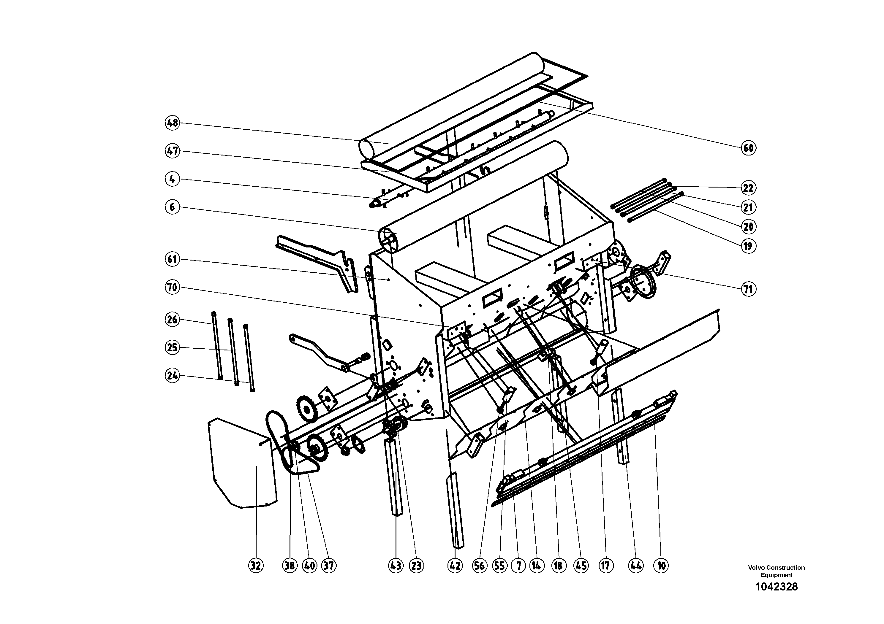 Схема запчастей Volvo DD85 S/N 21362 - - 55865 Girder Chip Spreader 