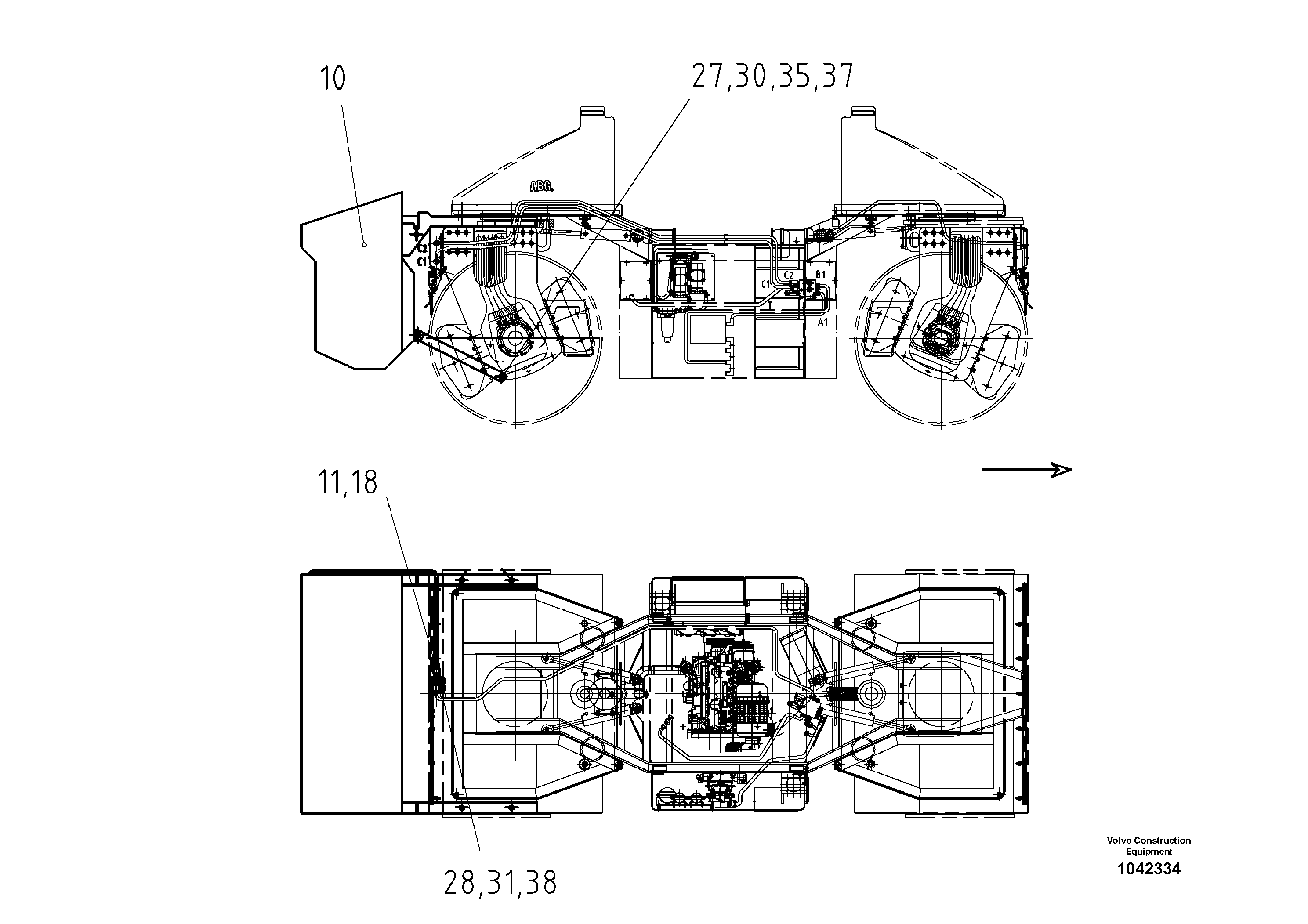 Схема запчастей Volvo DD95 S/N 20624 - - 78954 Girder Chip Spreader 