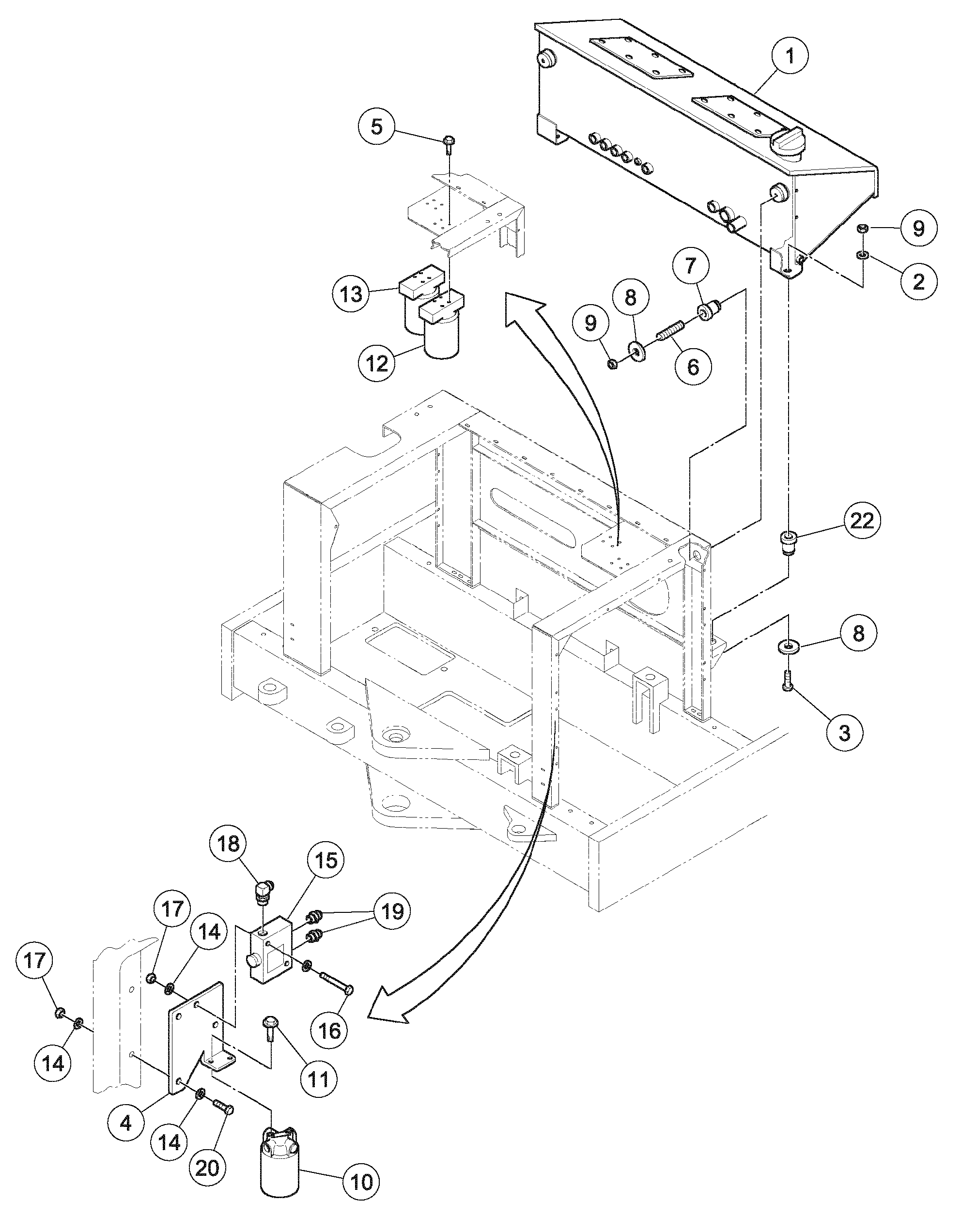 Схема запчастей Volvo DD126HF S/N 53537 - - 99752 Hydraulic Tank Assembly 