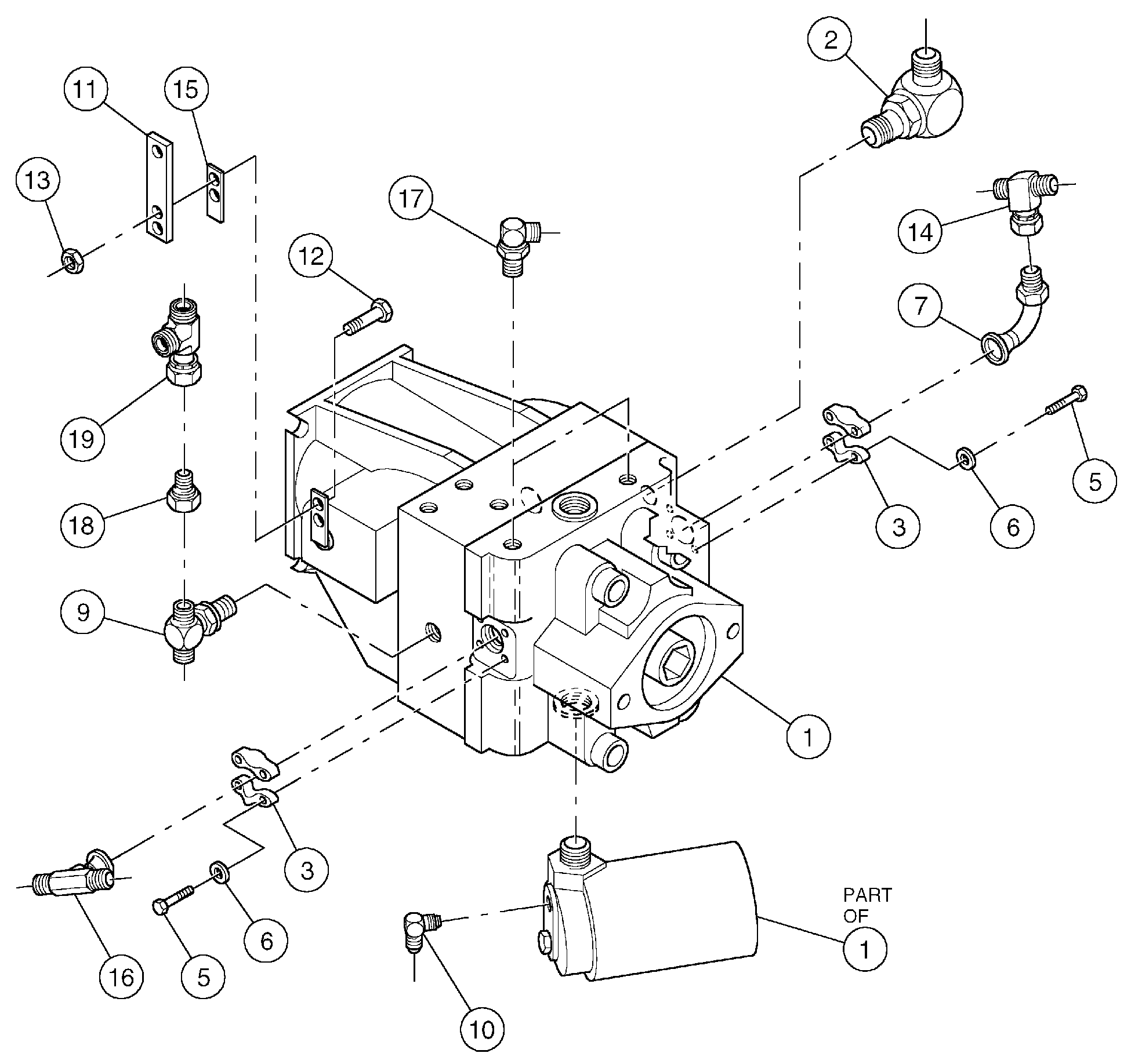 Схема запчастей Volvo DD136HF S/N 53593 - - 91446 Propulsion Pump Assembly 