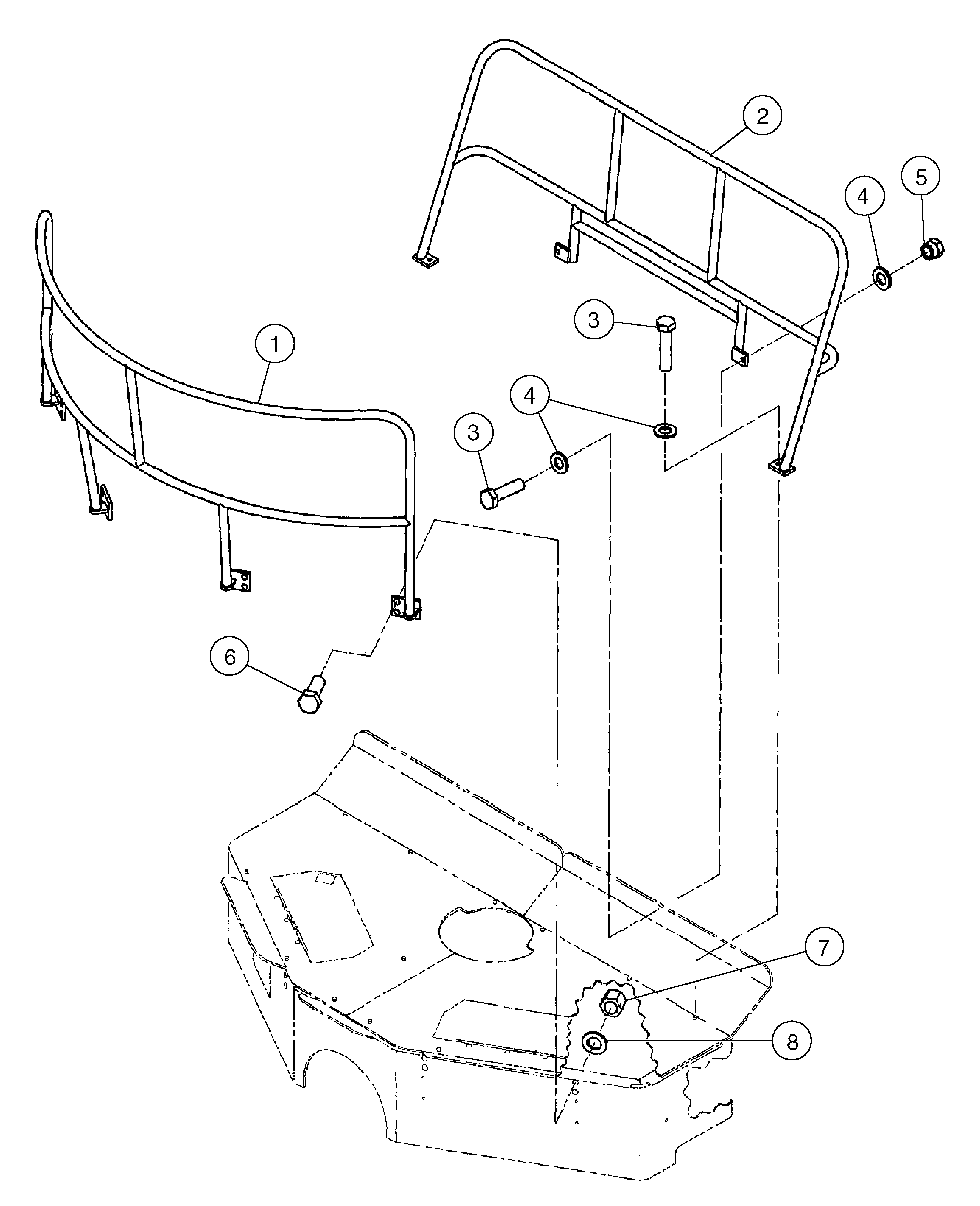 Схема запчастей Volvo DD136HF S/N 53593 - - 99743 Railing Installation 