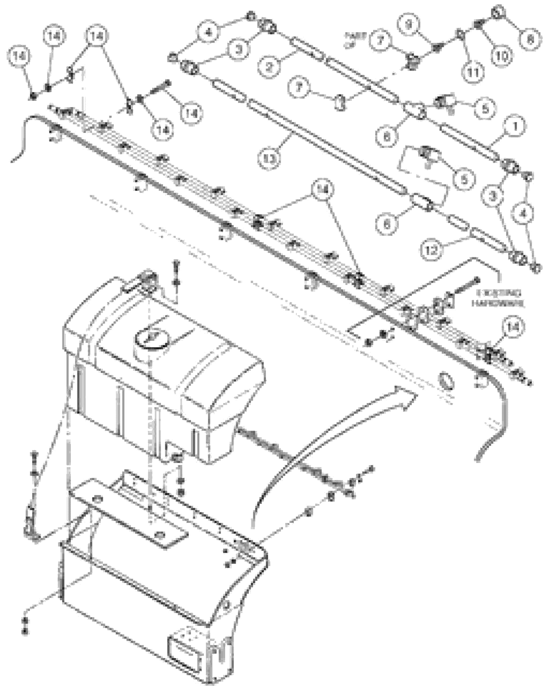 Схема запчастей Volvo DD136HF S/N 53593 - - 91478 Spray Bar Assembly 