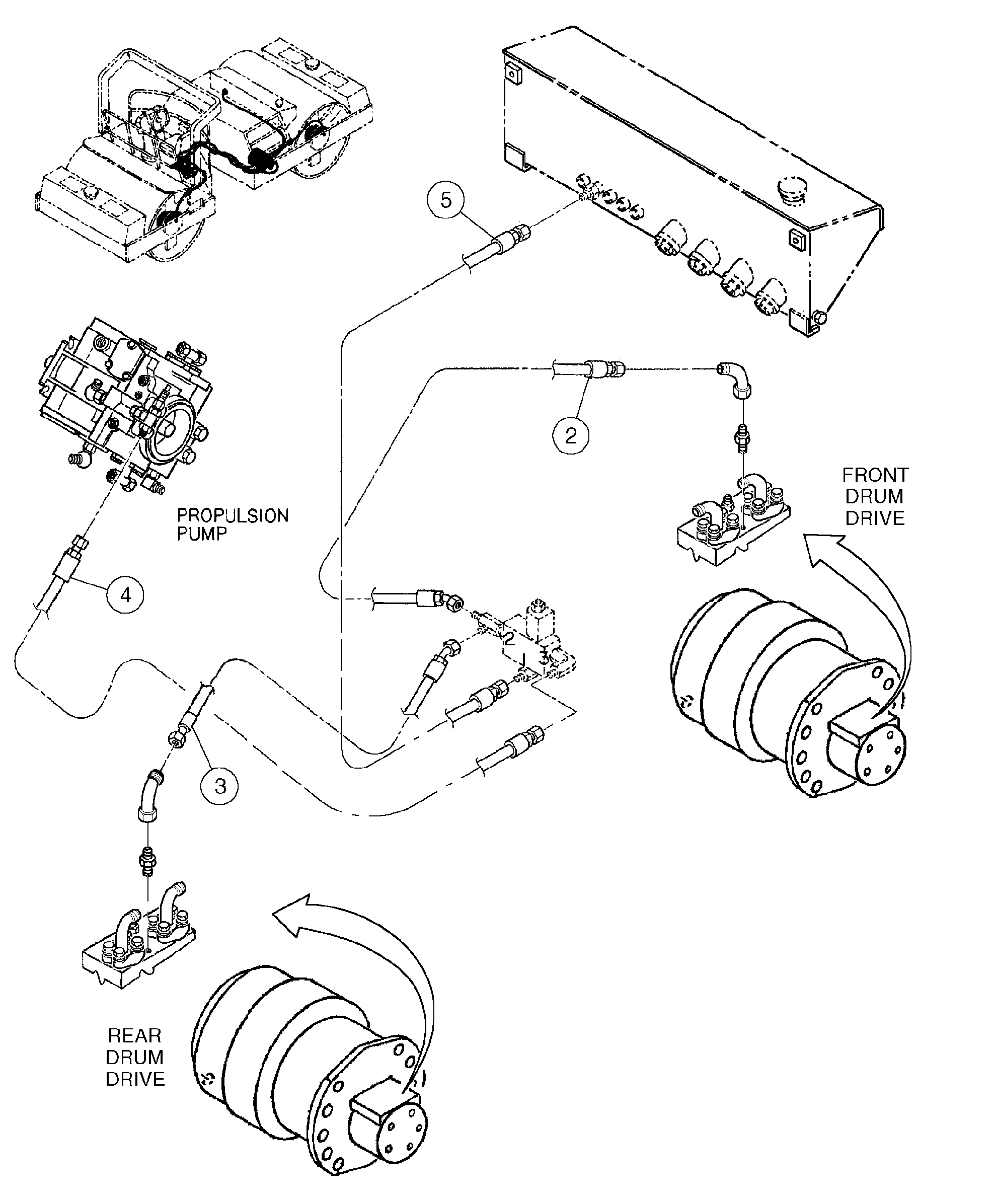 Схема запчастей Volvo DD146HF S/N 53539 - - 89212 Brake Hoses Installation 