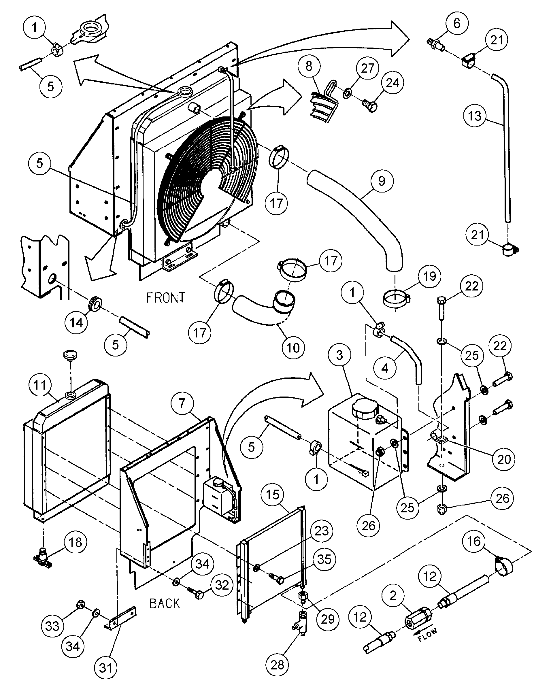 Схема запчастей Volvo DD146HF S/N 53539 - - 87025 Radiator and Oil Cooler Assembly 