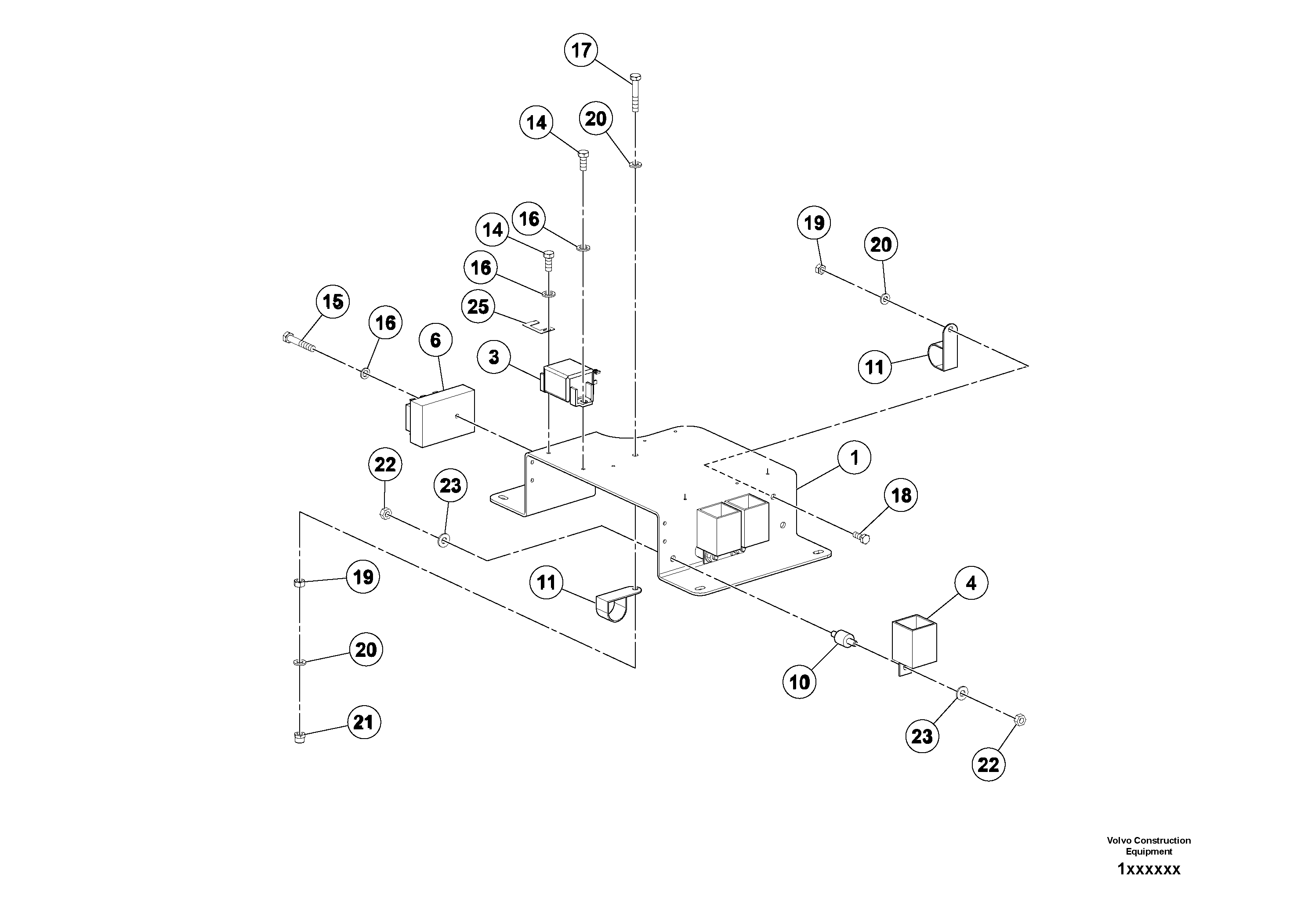 Схема запчастей Volvo DD80 - 42742 Electrical Bracket Assembly DD80 S/N 0720110086-