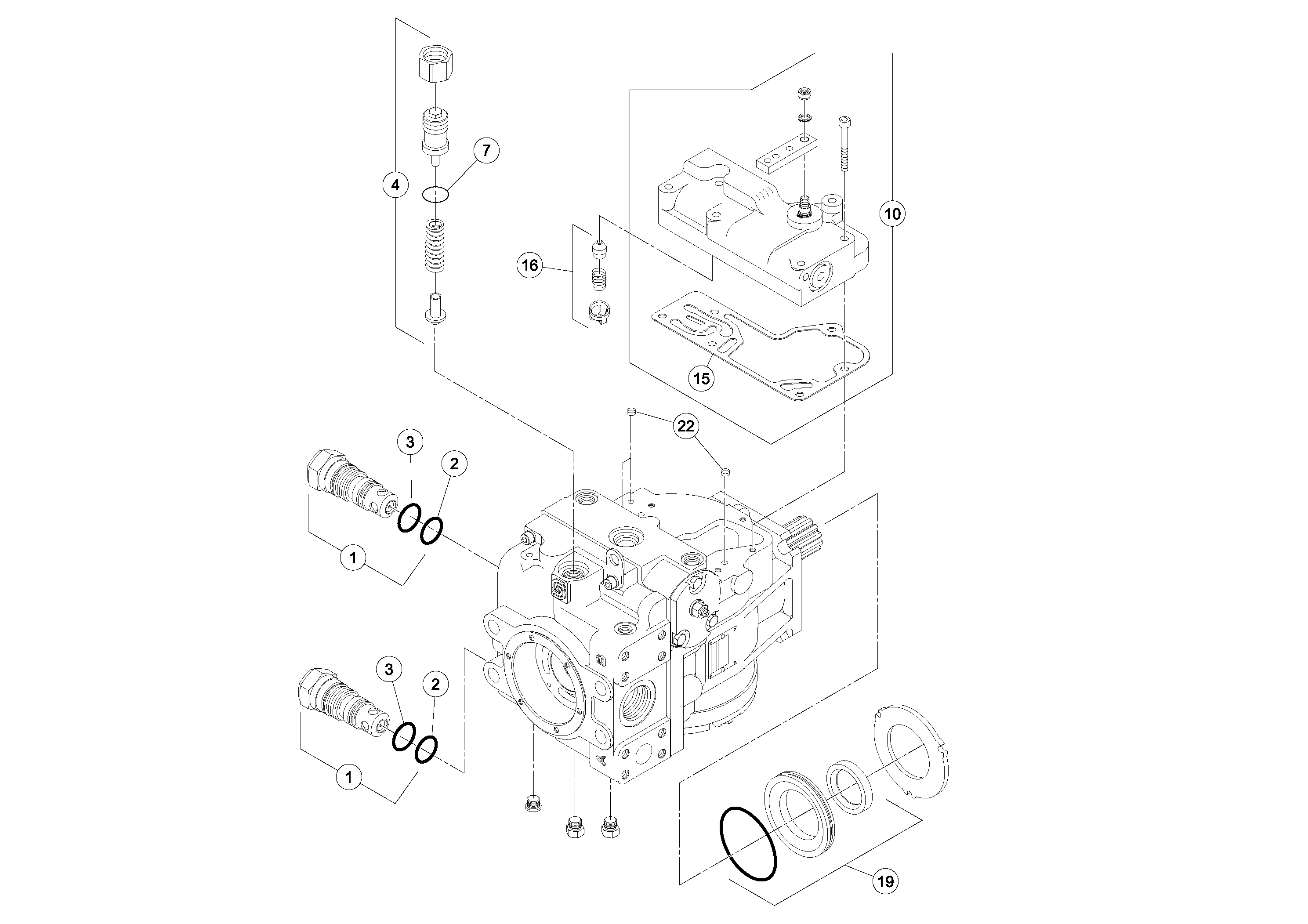 Схема запчастей Volvo DD80 - 58337 Propulsion Pump DD80 S/N 0720110086-