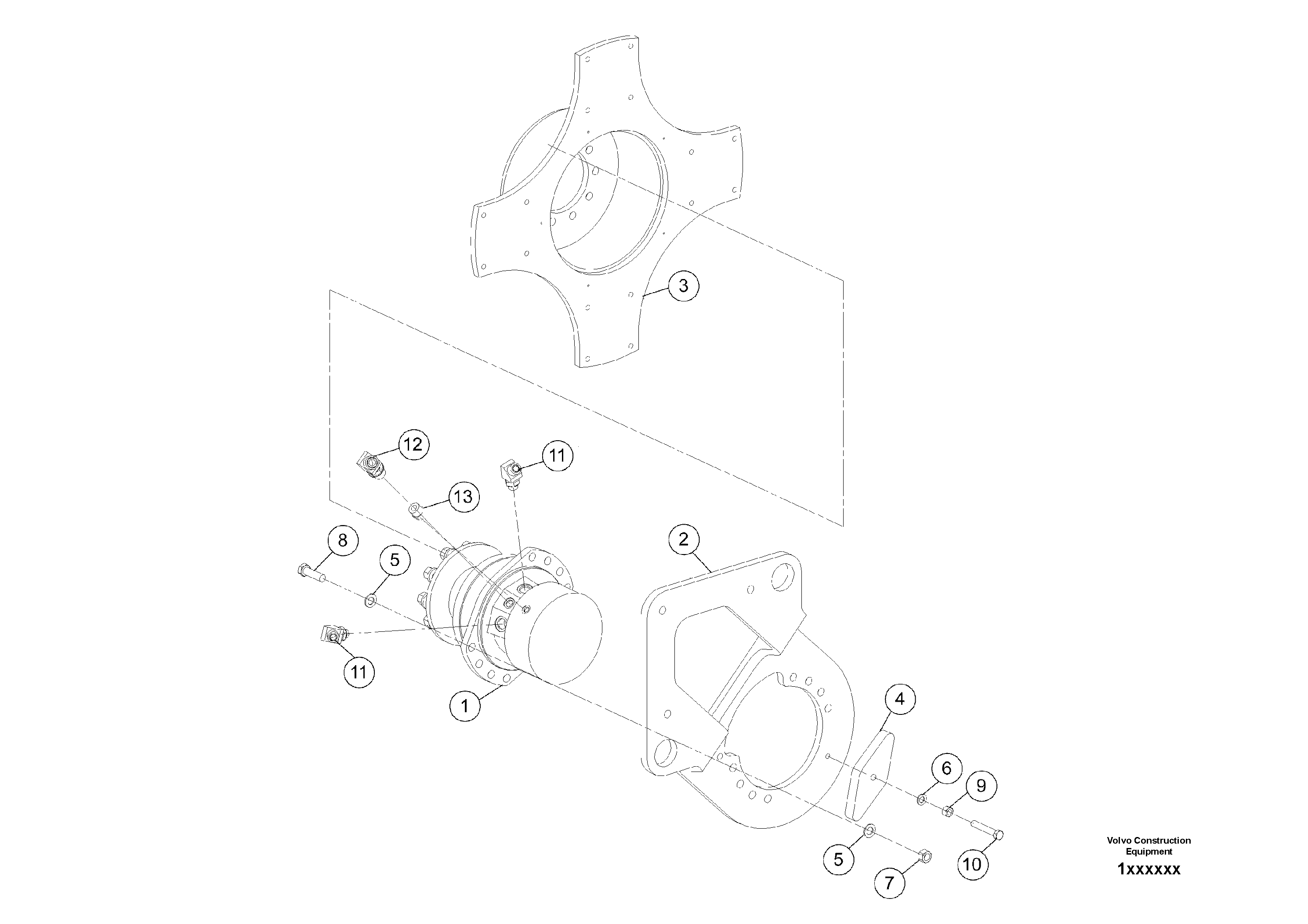 Схема запчастей Volvo DD80 - 56602 Rear Drum Drive Assembly DD80 S/N 0720110086-