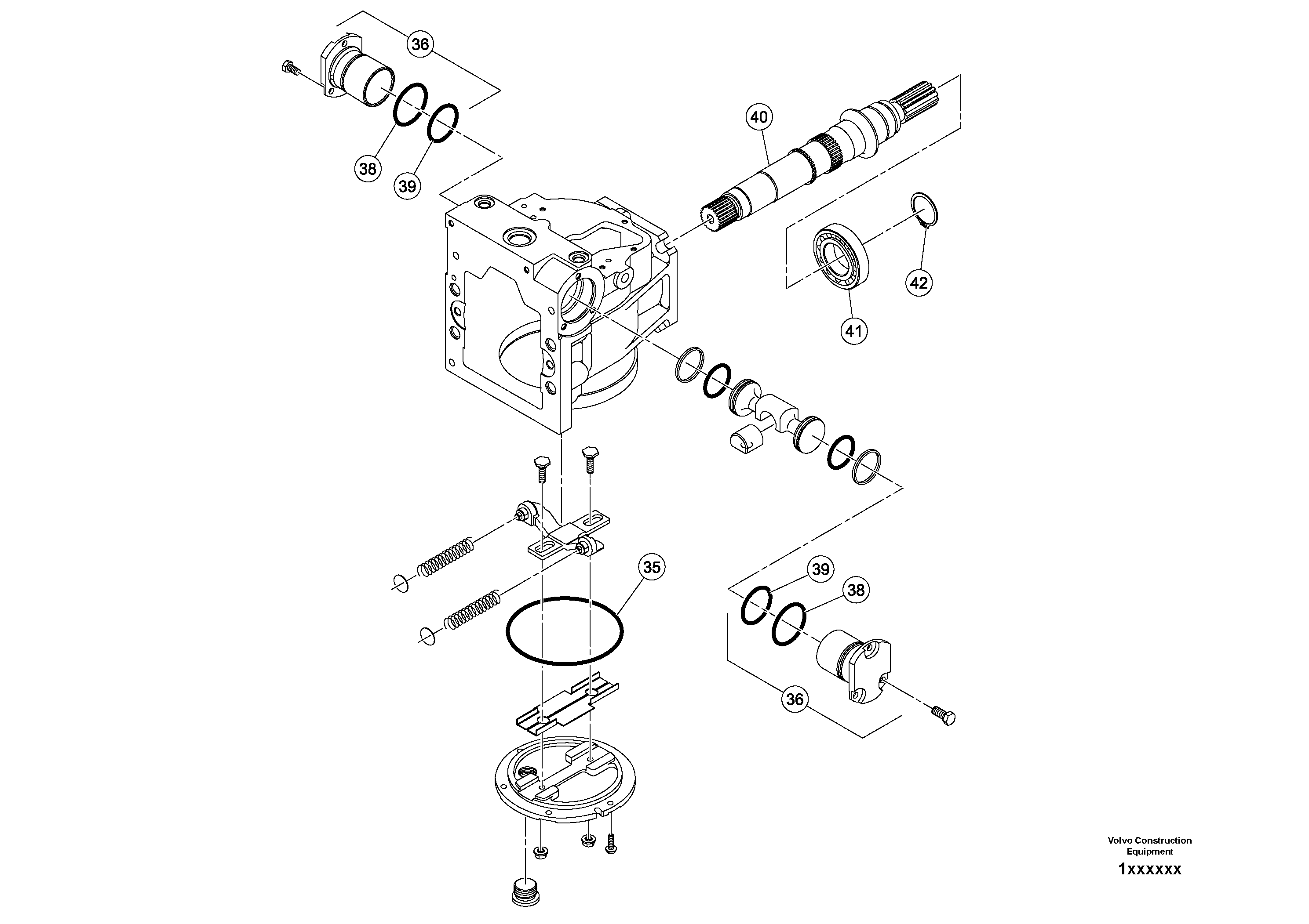 Схема запчастей Volvo DD80 - 47672 Propulsion Pump DD80 S/N 0820107116 -