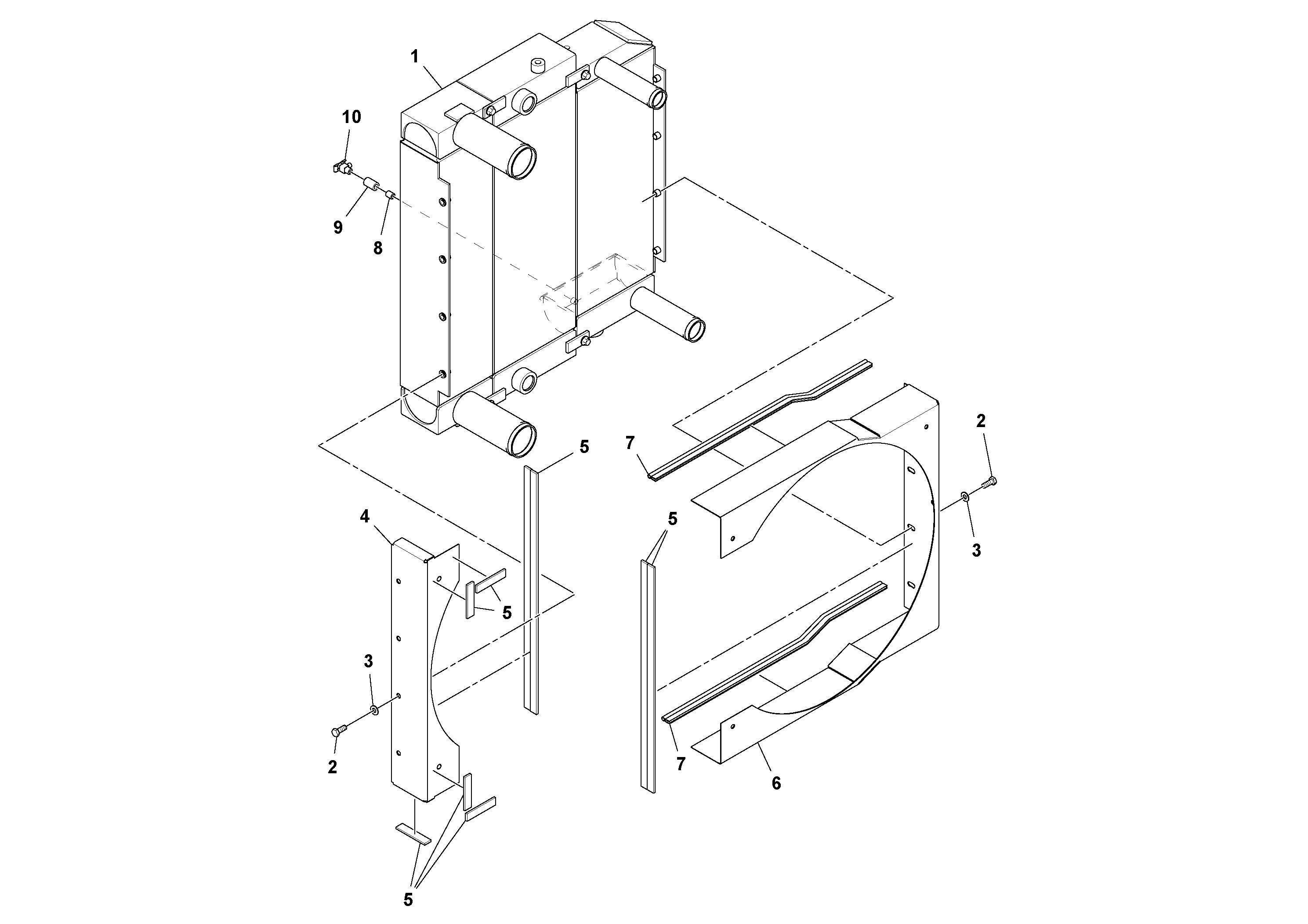 Схема запчастей Volvo DD90 - 92476 Cooling Package Assembly DD90/DD90HF S/N 197375 -