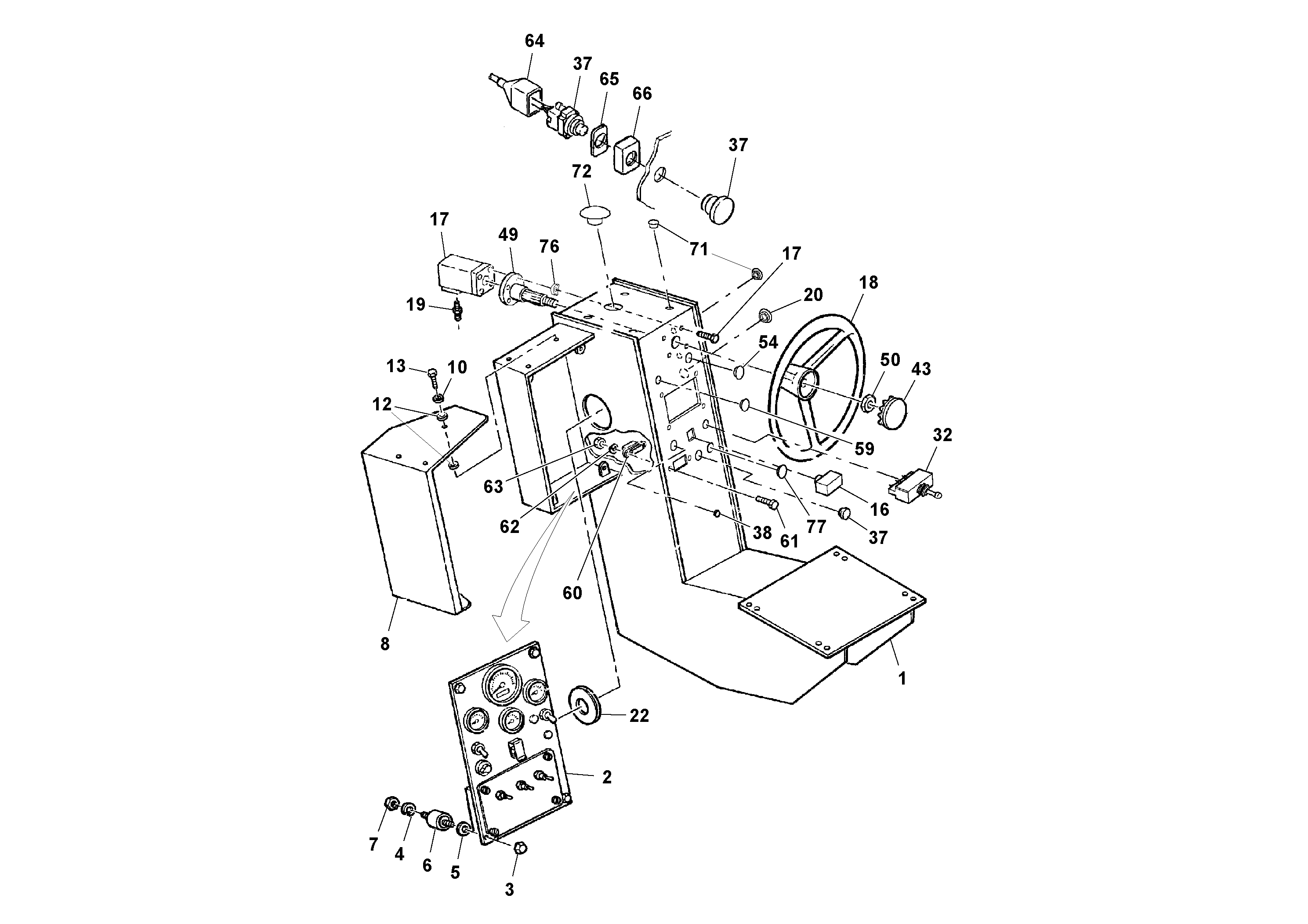 Схема запчастей Volvo DD90 - 97214 Console Assembly DD90/DD90HF S/N 197375 -