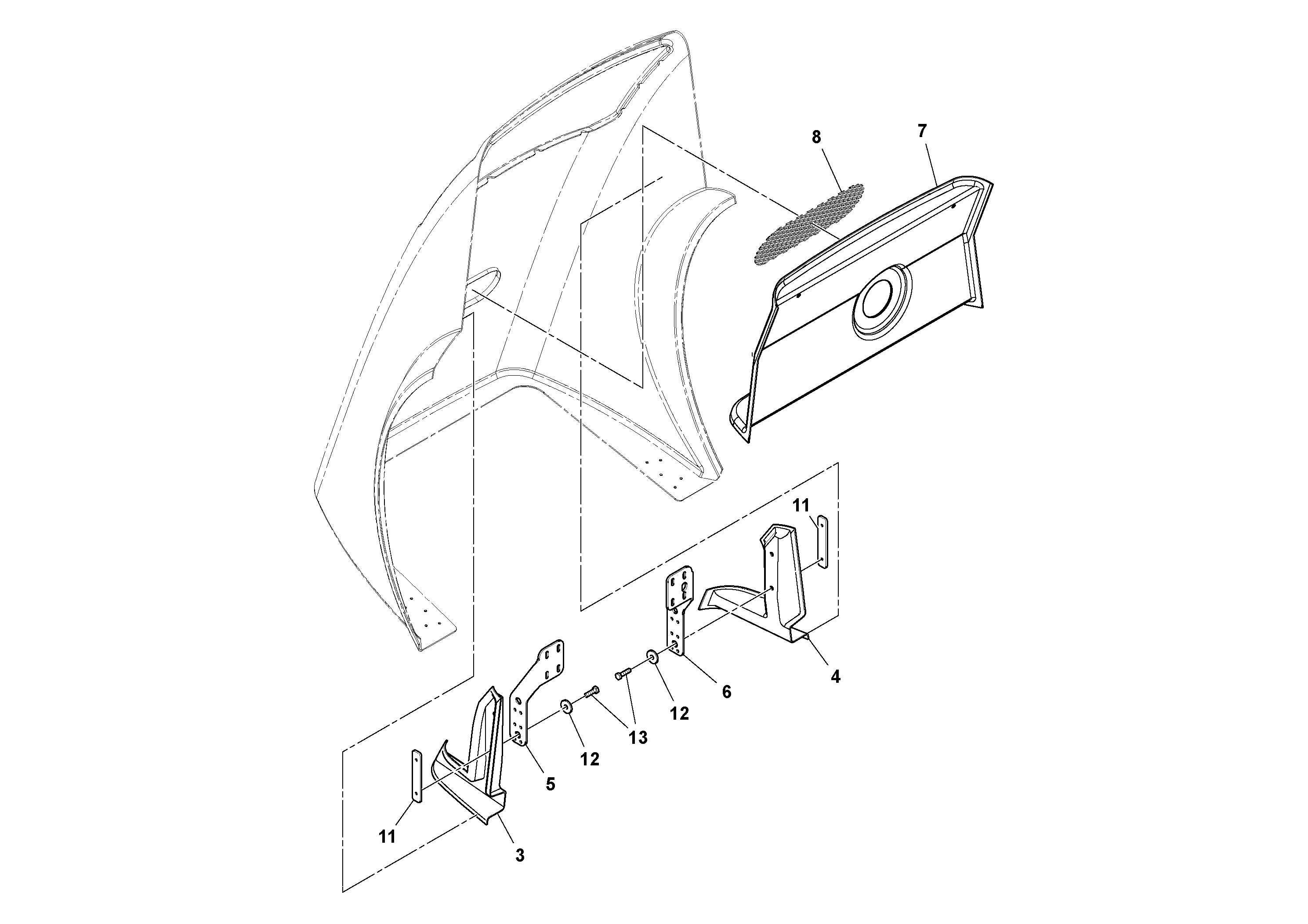 Схема запчастей Volvo SD116DX/SD116F S/N 197542 - - 54233 Hood Assembly 