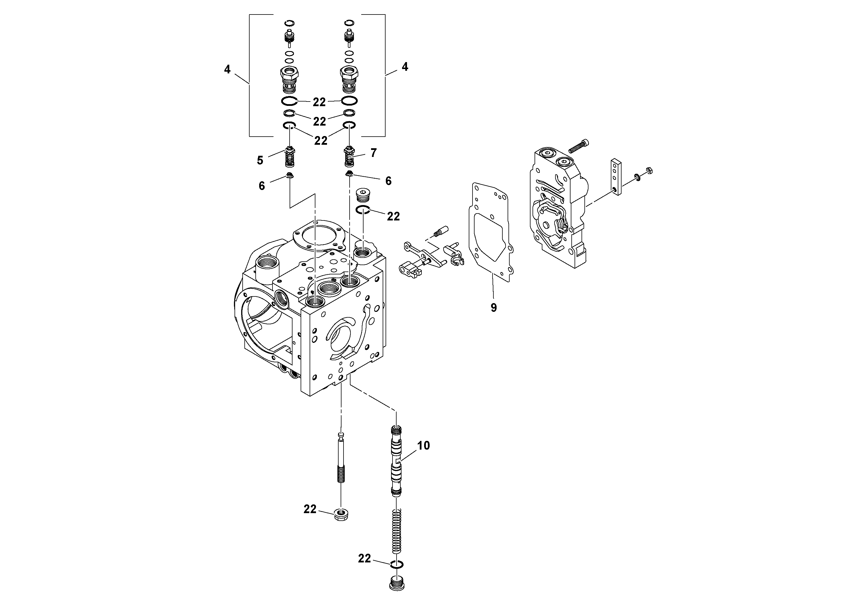 Схема запчастей Volvo SD25D/SD25F S/N 197379 - - 76070 Propulsion Pump 