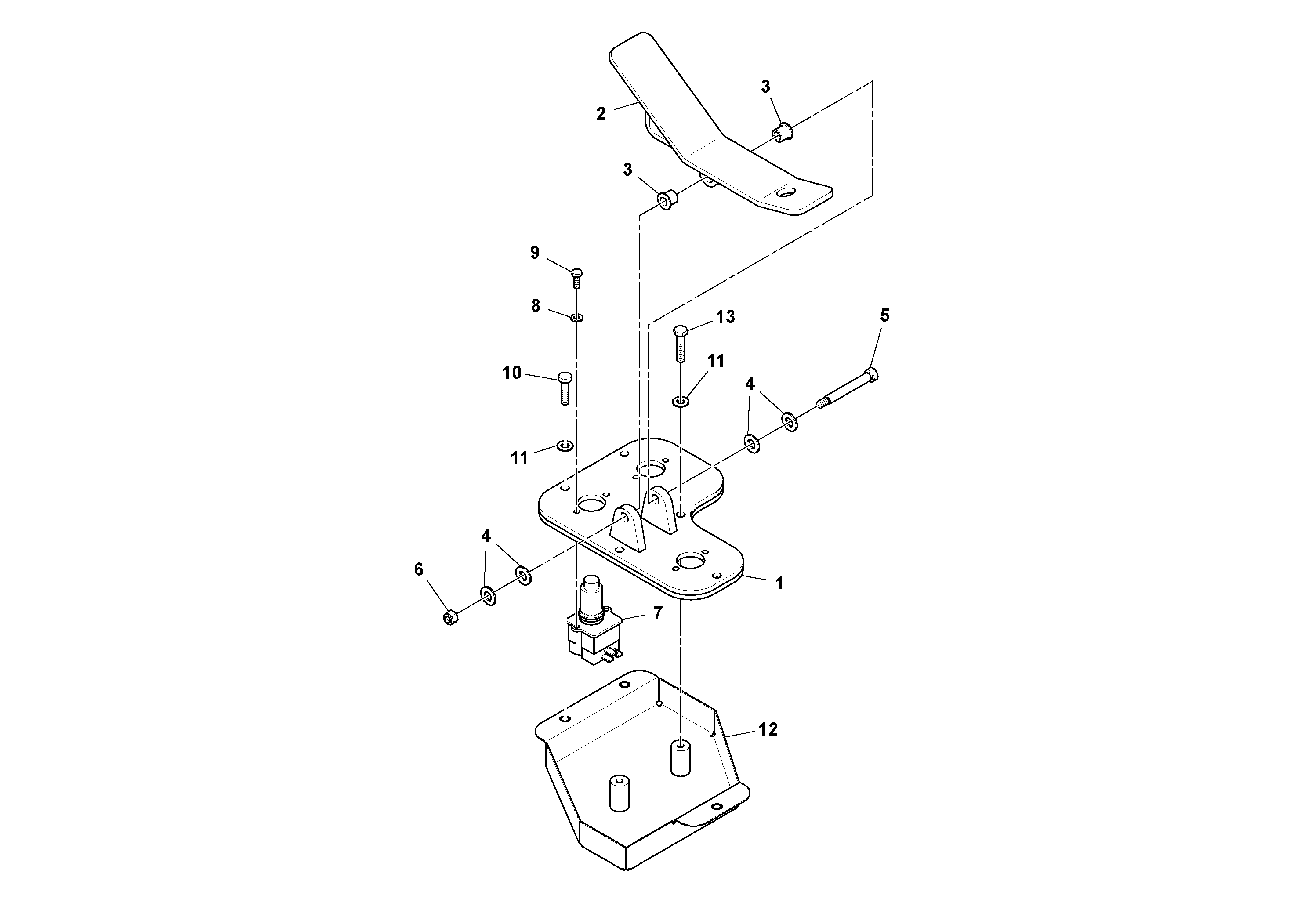 Схема запчастей Volvo SD25D/SD25F S/N 197379 - - 81026 Foot Pedal Assembly 