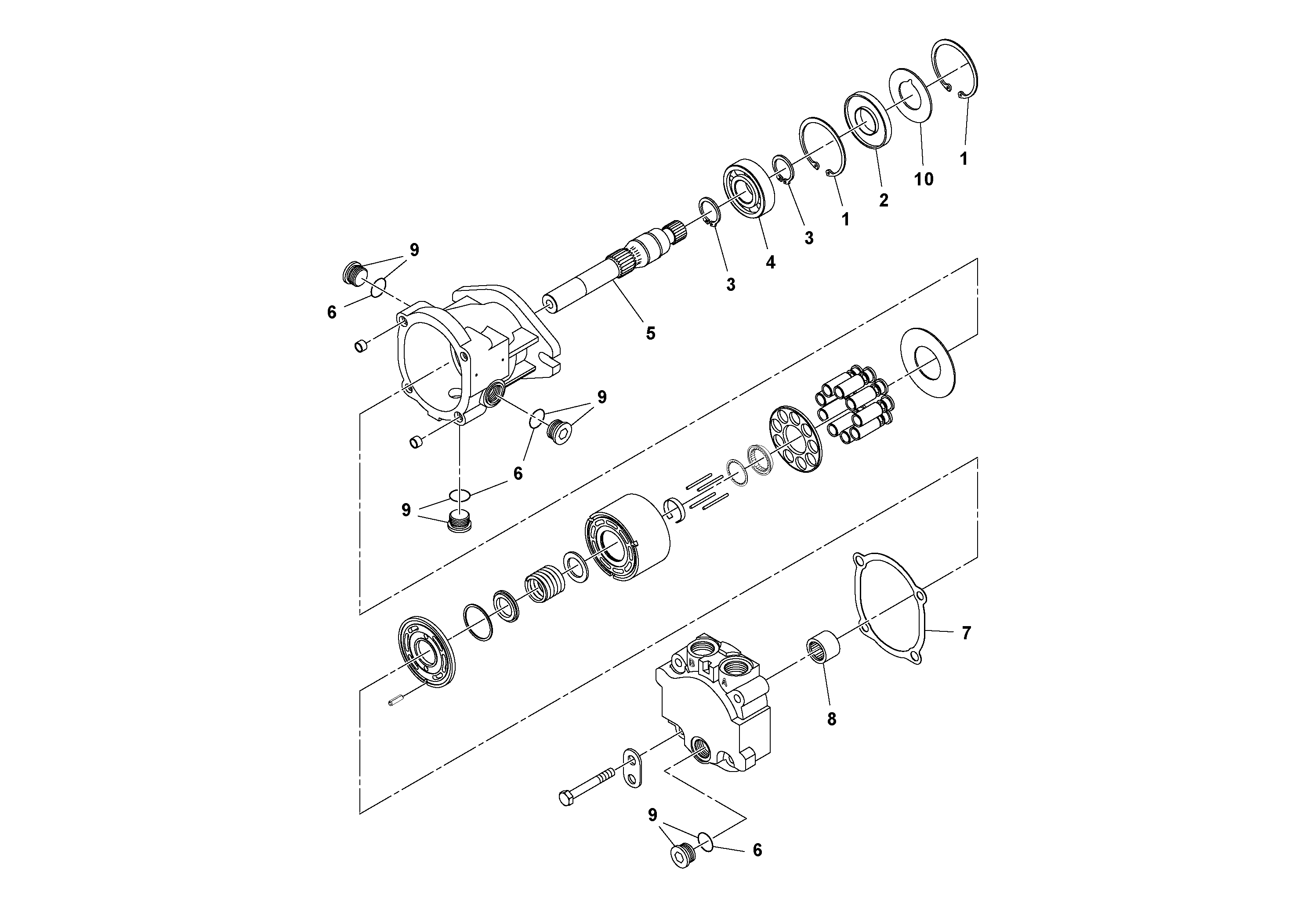 Схема запчастей Volvo SD45D/SD45F S/N 197409 - - 42823 Axle Drive Motor 