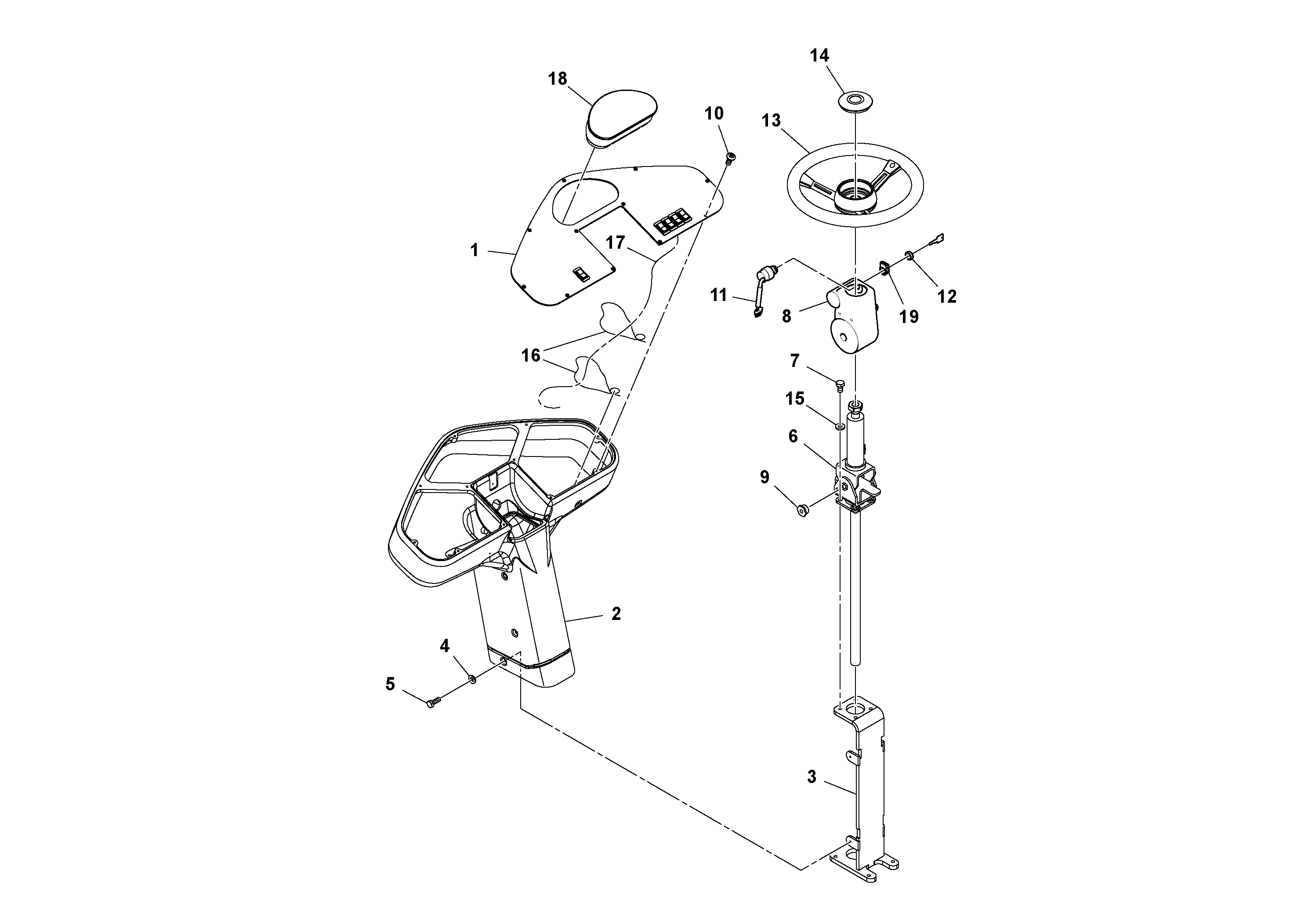 Схема запчастей Volvo SD70D/SD70F/SD77DX/SD77F S/N 197387- - 100848 Pedestal Assembly 