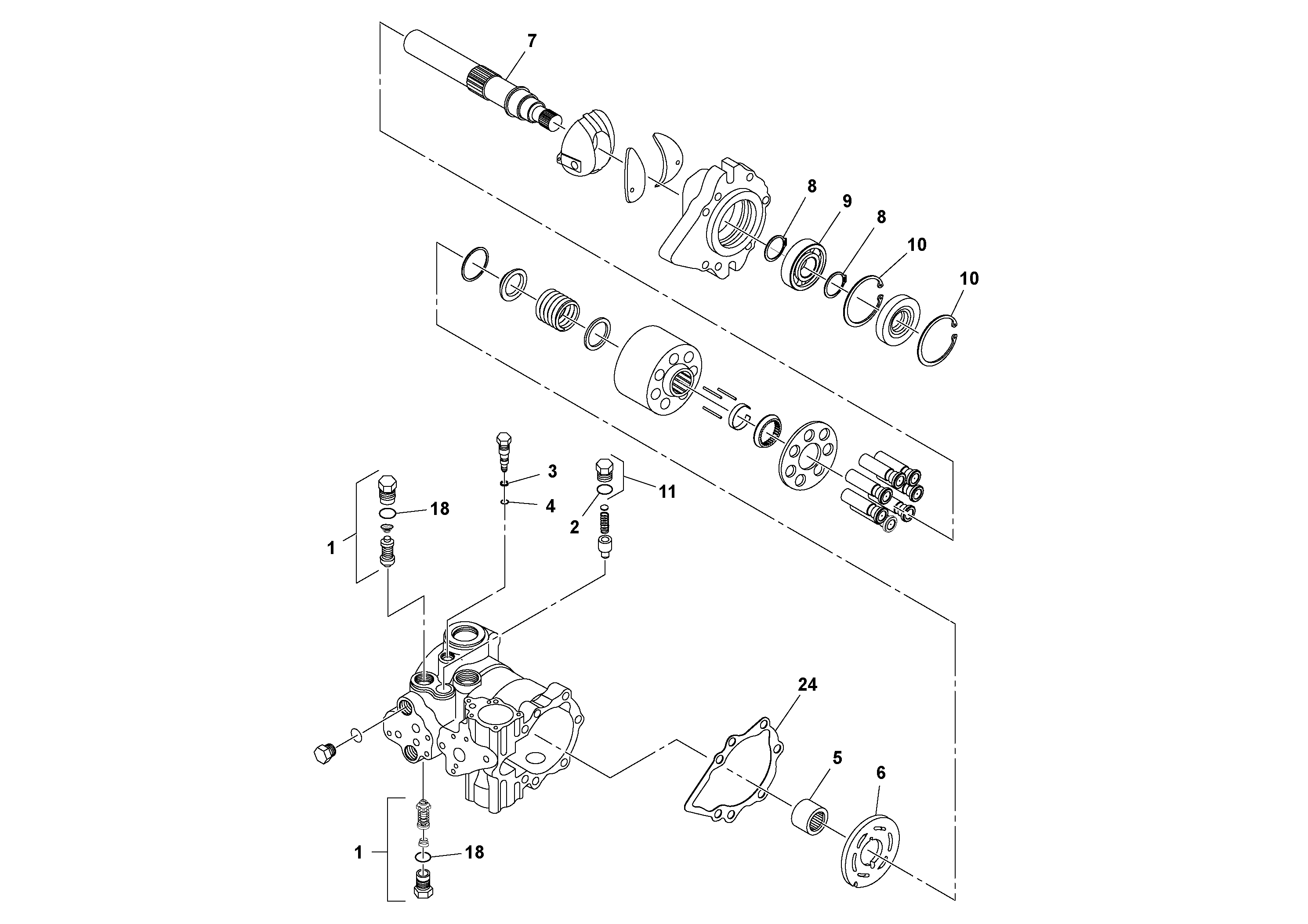 Схема запчастей Volvo SD70D/SD70F/SD77DX/SD77F S/N 197387- - 82341 Vibration Pump 