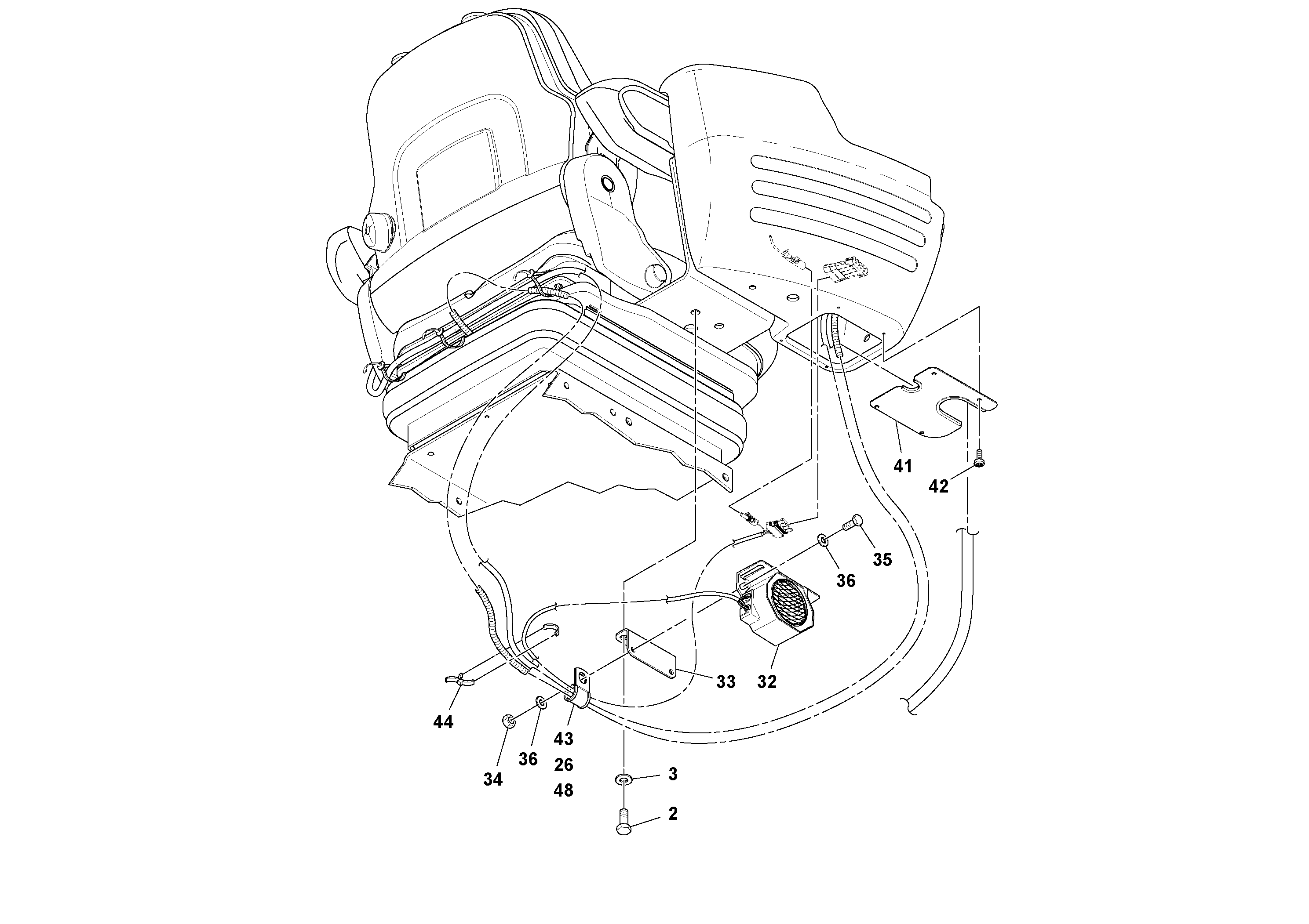 Схема запчастей Volvo SD70D/SD70F/SD77DX/SD77F S/N 197387- - 59132 Operators Platform Installation 