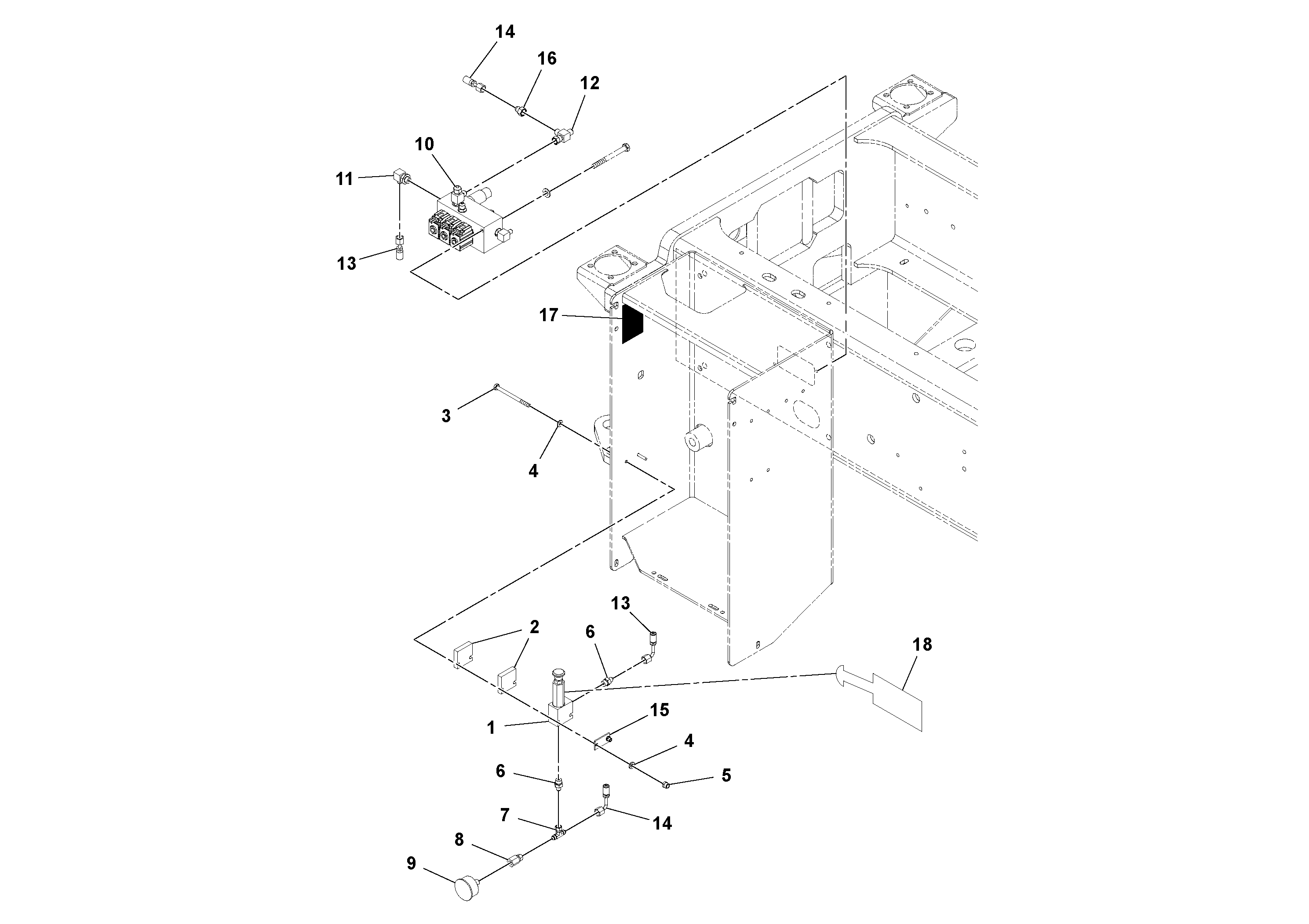 Схема запчастей Volvo SD70D/SD70F/SD77DX/SD77F S/N 197387- - 77732 Tow Valve Installation 