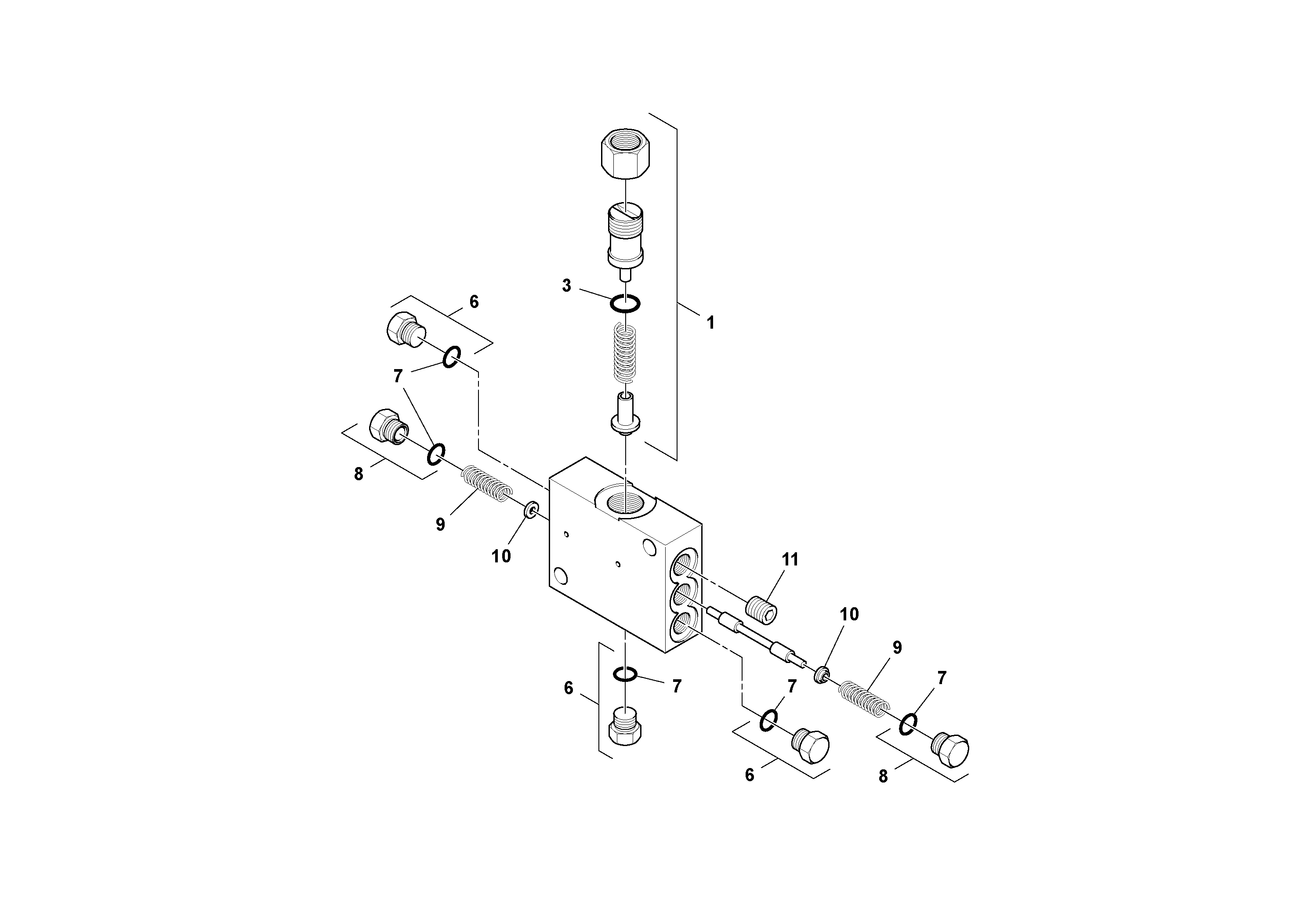 Схема запчастей Volvo SD70D/SD70F/SD77DX/SD77F S/N 197387- - 86396 Loop Flushing Valve 