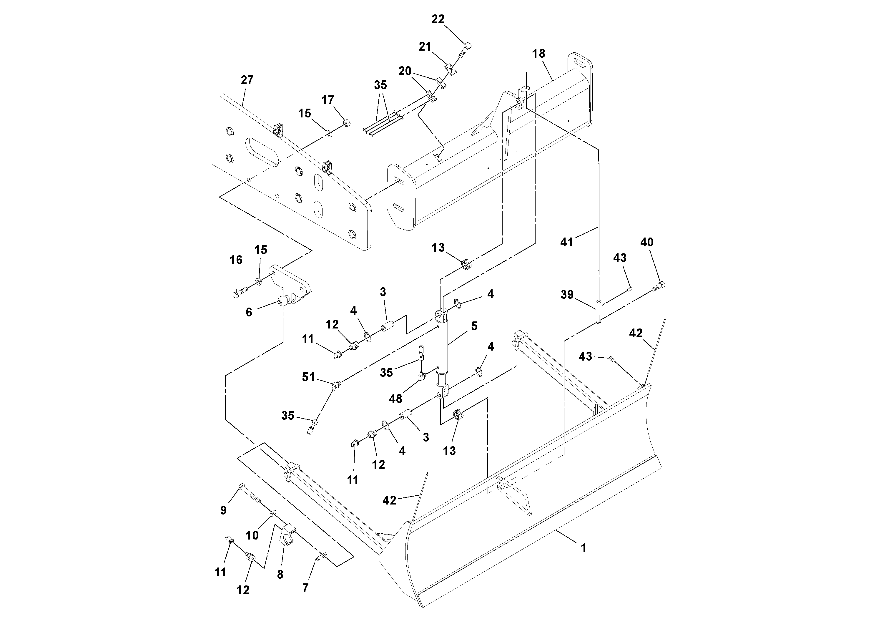 Схема запчастей Volvo SD70D/SD70F/SD77DX/SD77F S/N 197387- - 83474 Leveling Blade Installation 