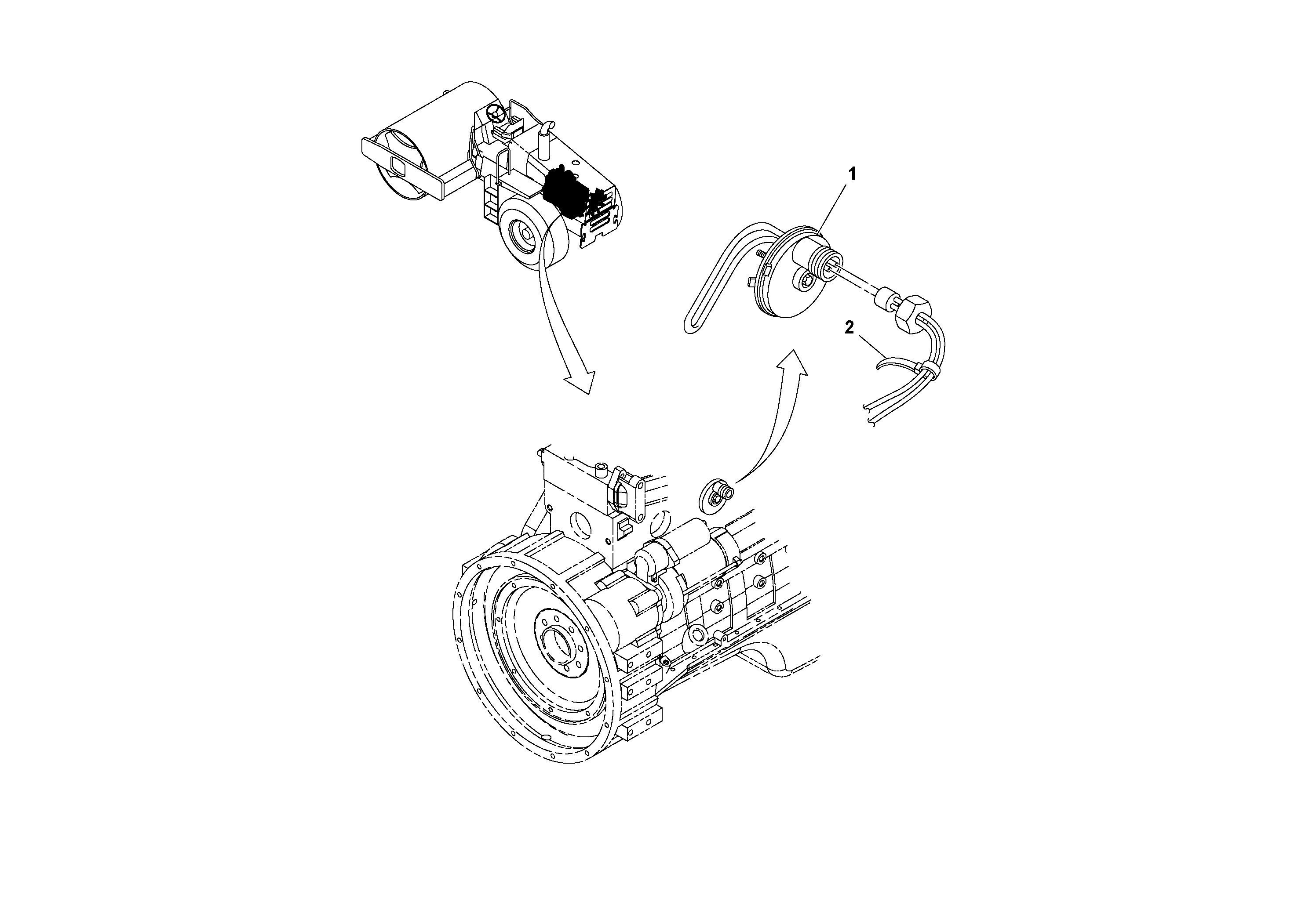Схема запчастей Volvo SD70D/SD70F/SD77DX/SD77F S/N 197387- - 87197 Block Heater Installation 