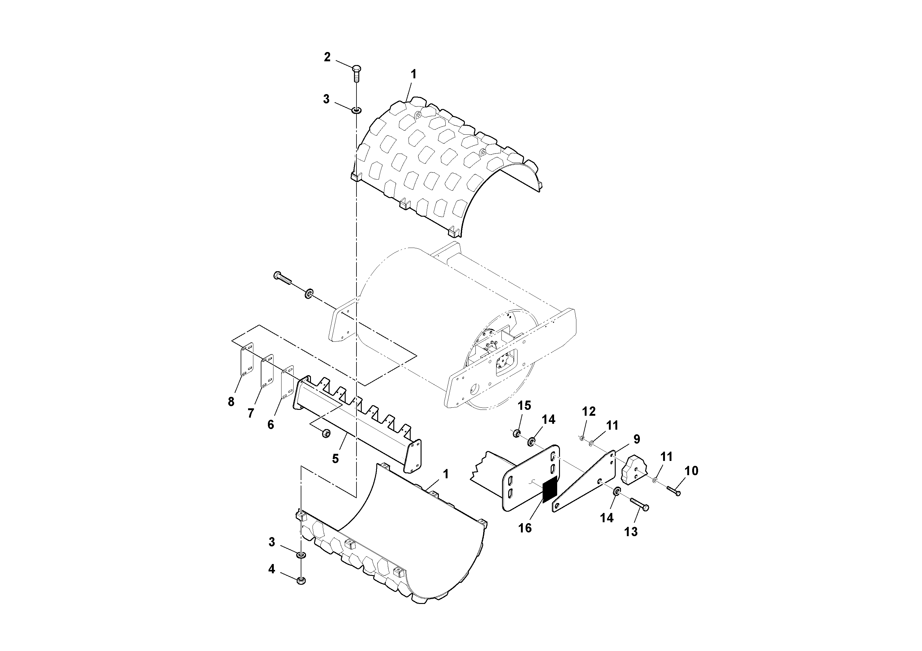 Схема запчастей Volvo SD100C S/N 198060 - - 67937 Padfoot Shell Installation 