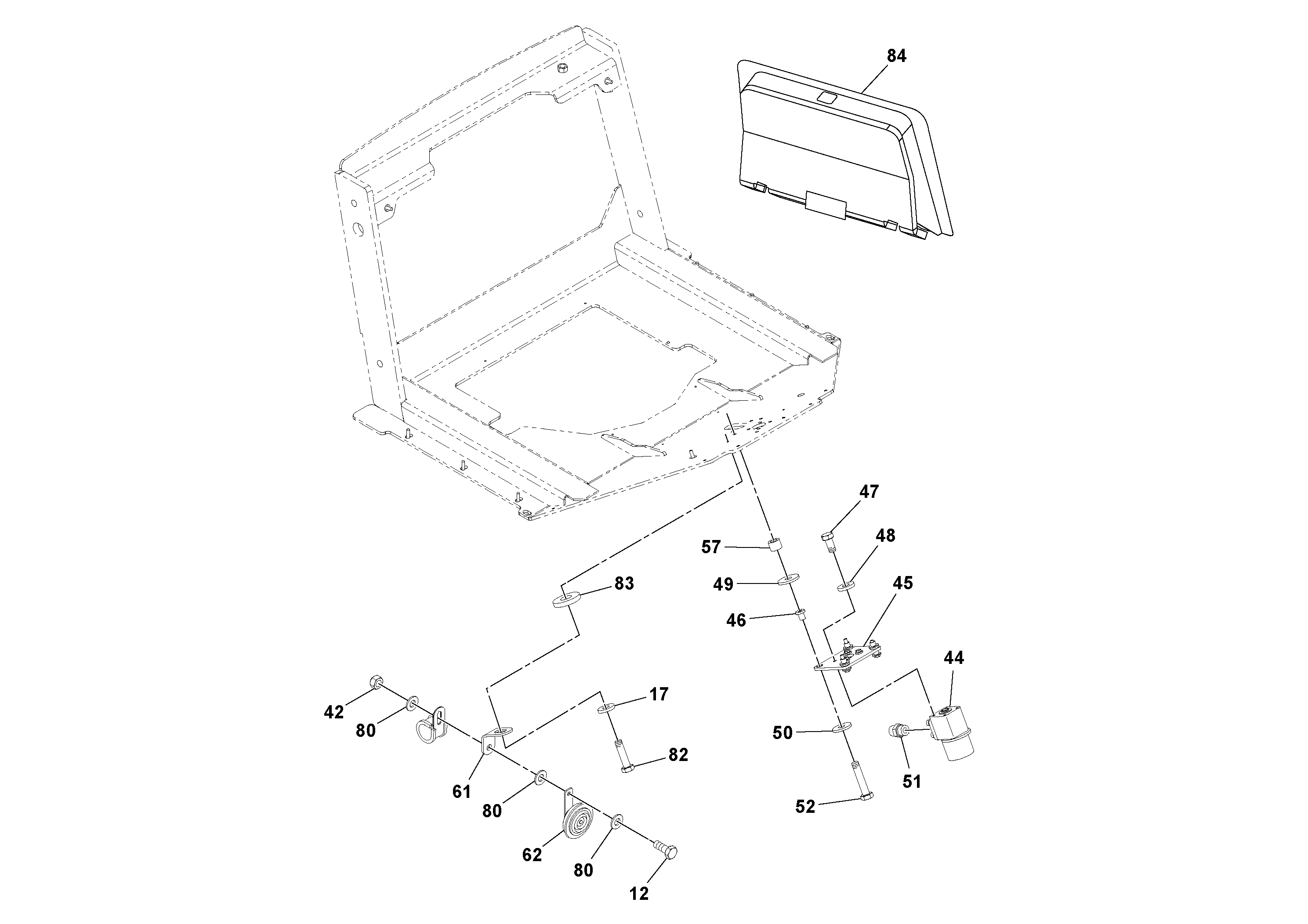Схема запчастей Volvo SD100D/100F/SD105DX/105F S/N 197389 - - 66624 Cab Installation 