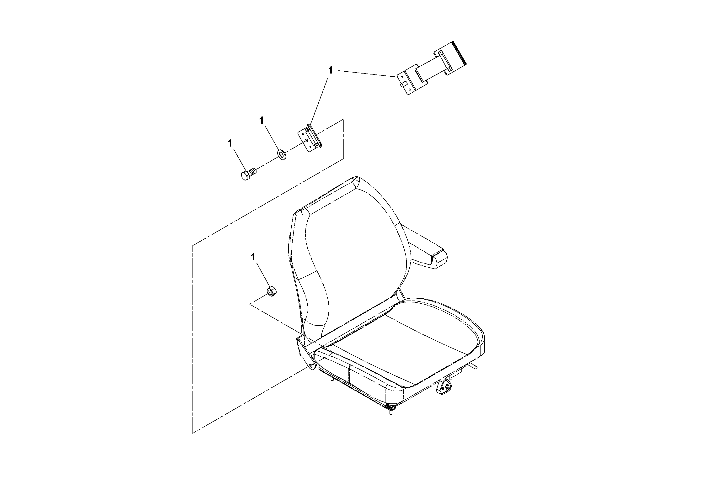 Схема запчастей Volvo SD100D/100F/SD105DX/105F S/N 197389 - - 64130 Seatbelt Installation 