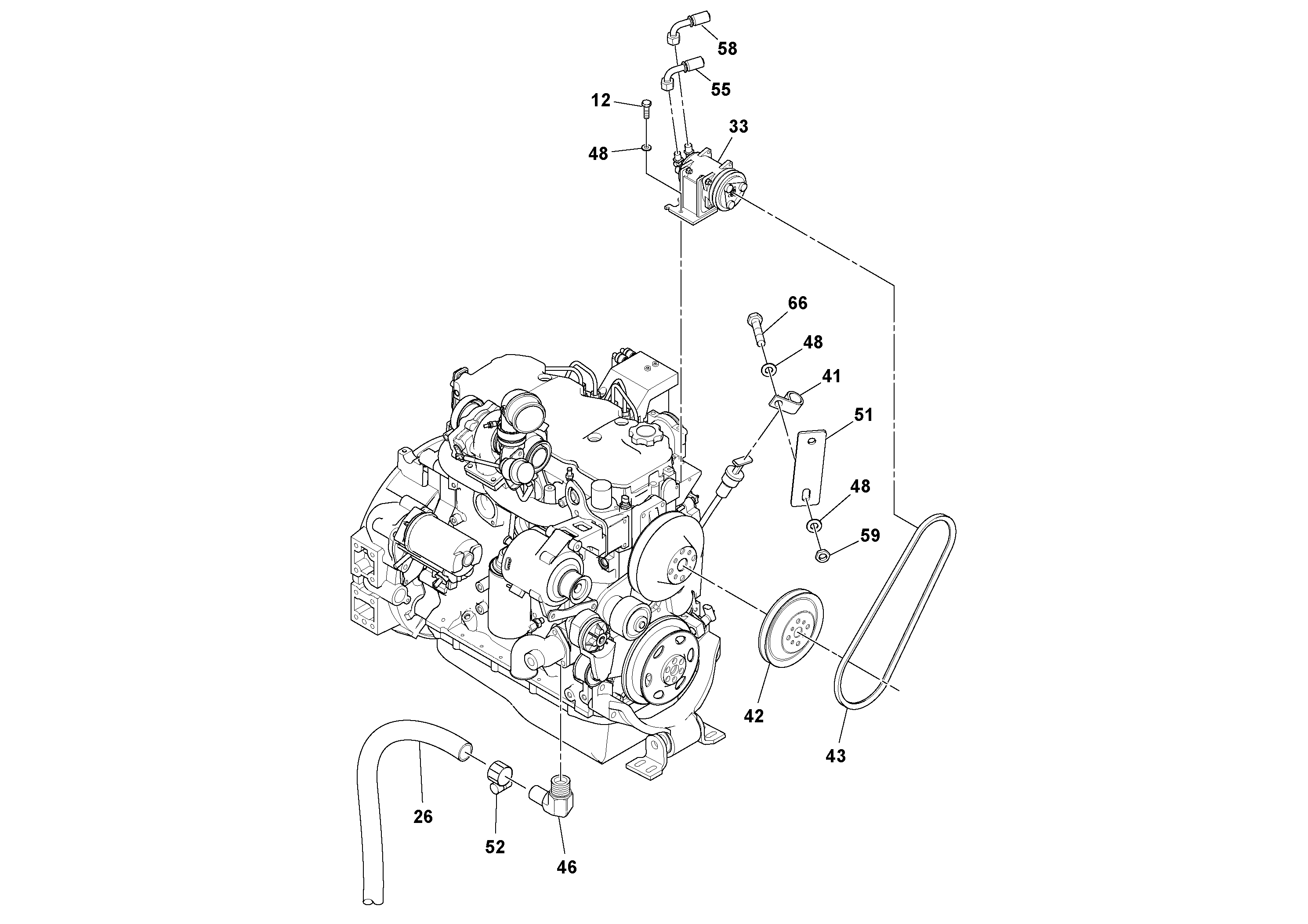 Схема запчастей Volvo SD100D/100F/SD105DX/105F S/N 197389 - - 64140 Heating and Air Conditioning Assembly 