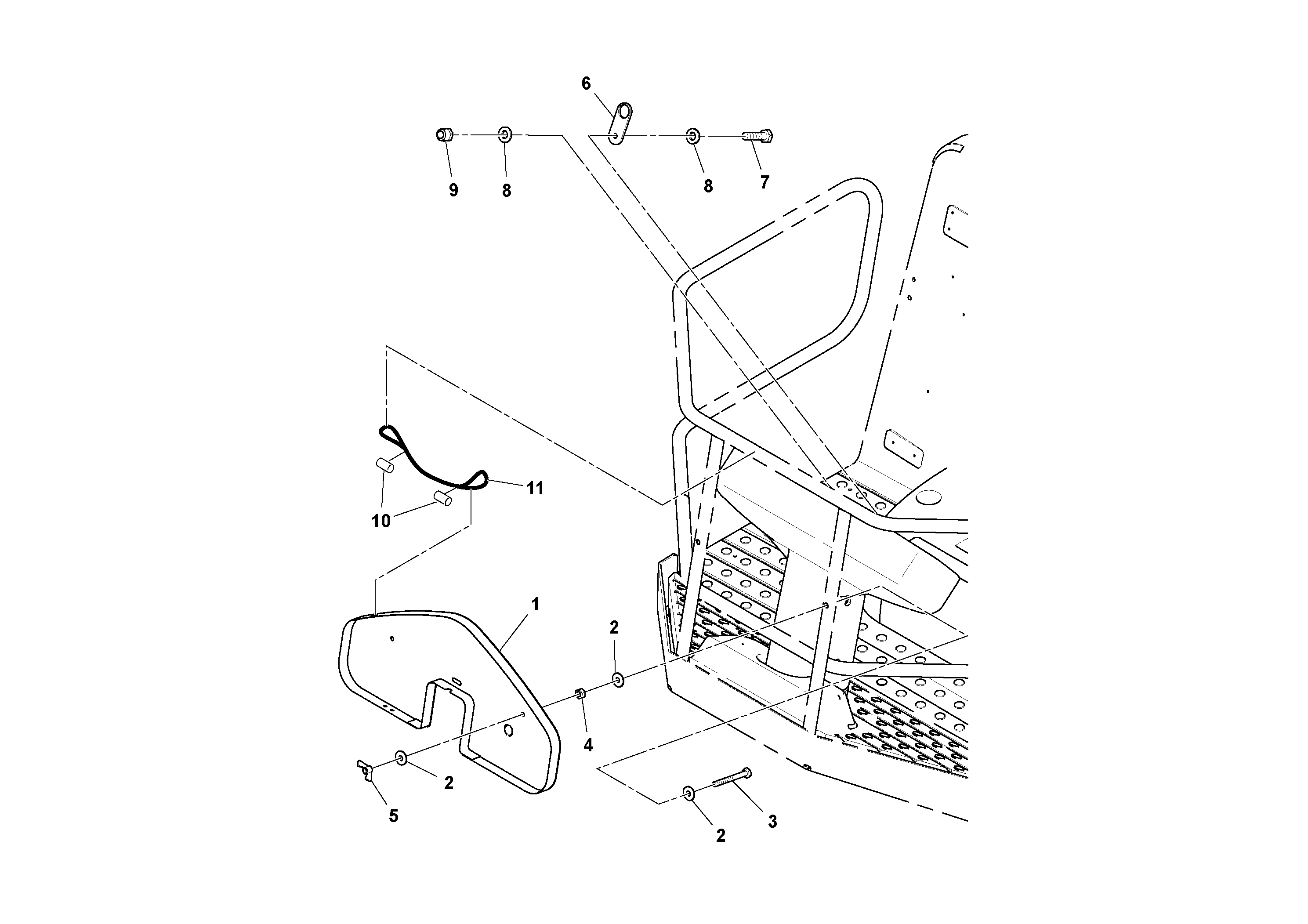 Схема запчастей Volvo SD100D/100F/SD105DX/105F S/N 197389 - - 59853 Vandal Cover Installation 