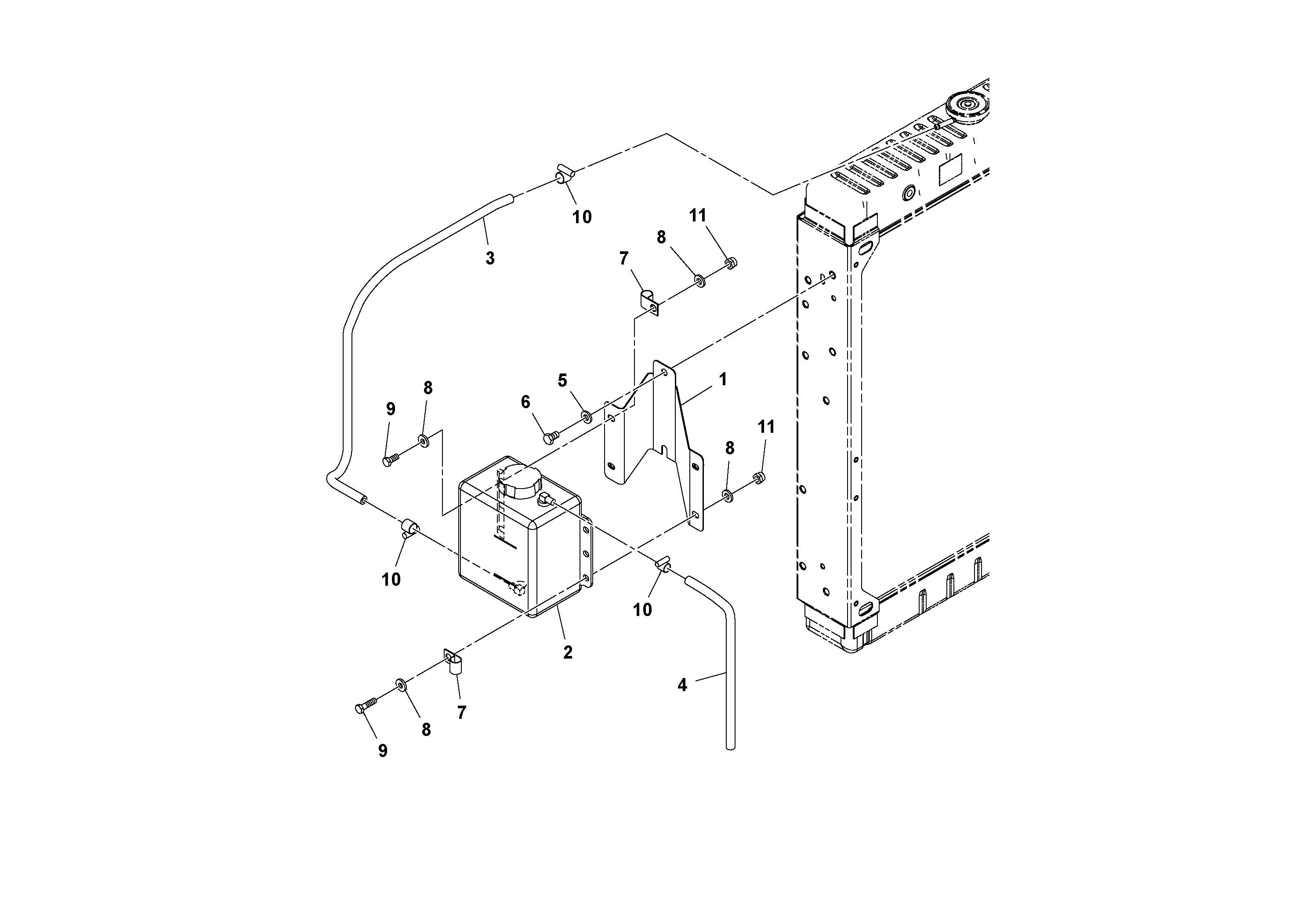 Схема запчастей Volvo SD100D/100F/SD105DX/105F S/N 197389 - - 56662 Установка расширительного бака 