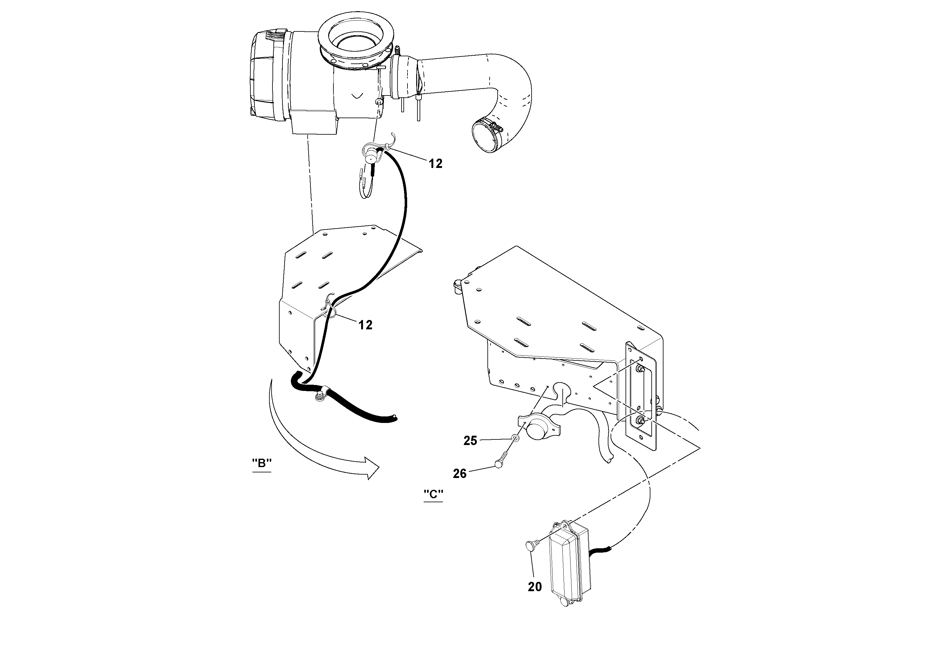 Схема запчастей Volvo SD100D/100F/SD105DX/105F S/N 197389 - - 58419 Electrical Installation 