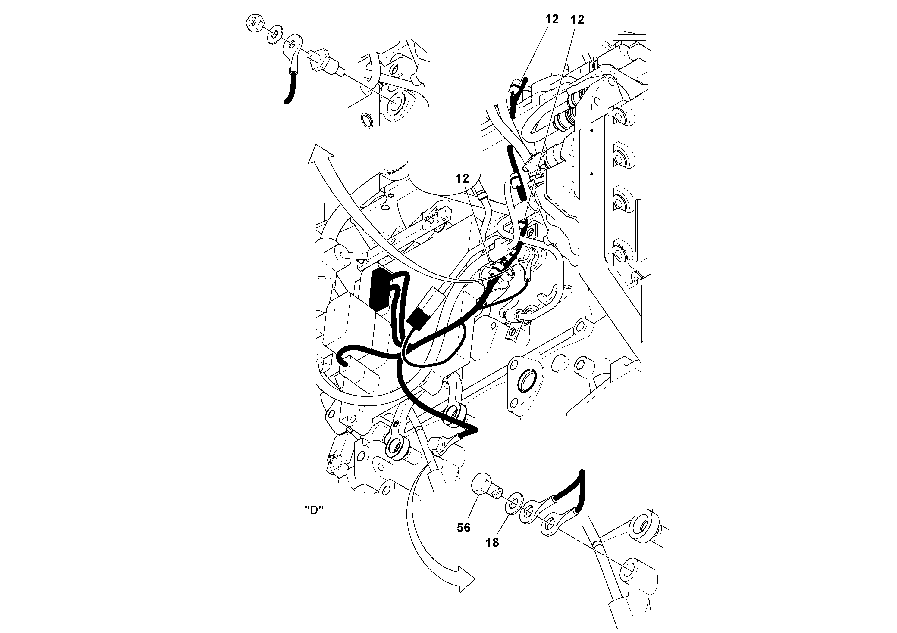 Схема запчастей Volvo SD100D/100F/SD105DX/105F S/N 197389 - - 58423 Electrical Installation 