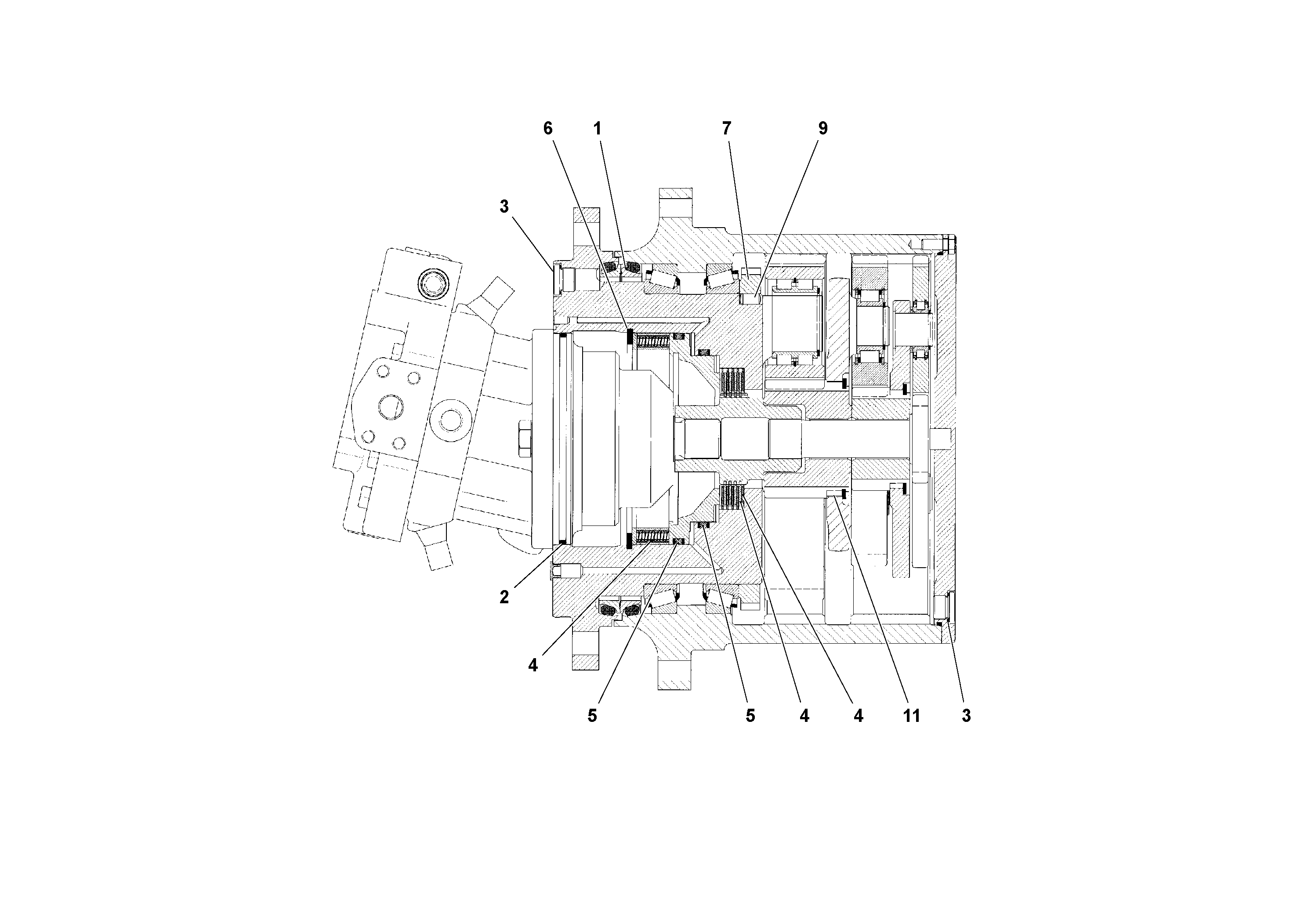 Схема запчастей Volvo SD100D/100F/SD105DX/105F S/N 197389 - - 67255 Drum Drive Motor 